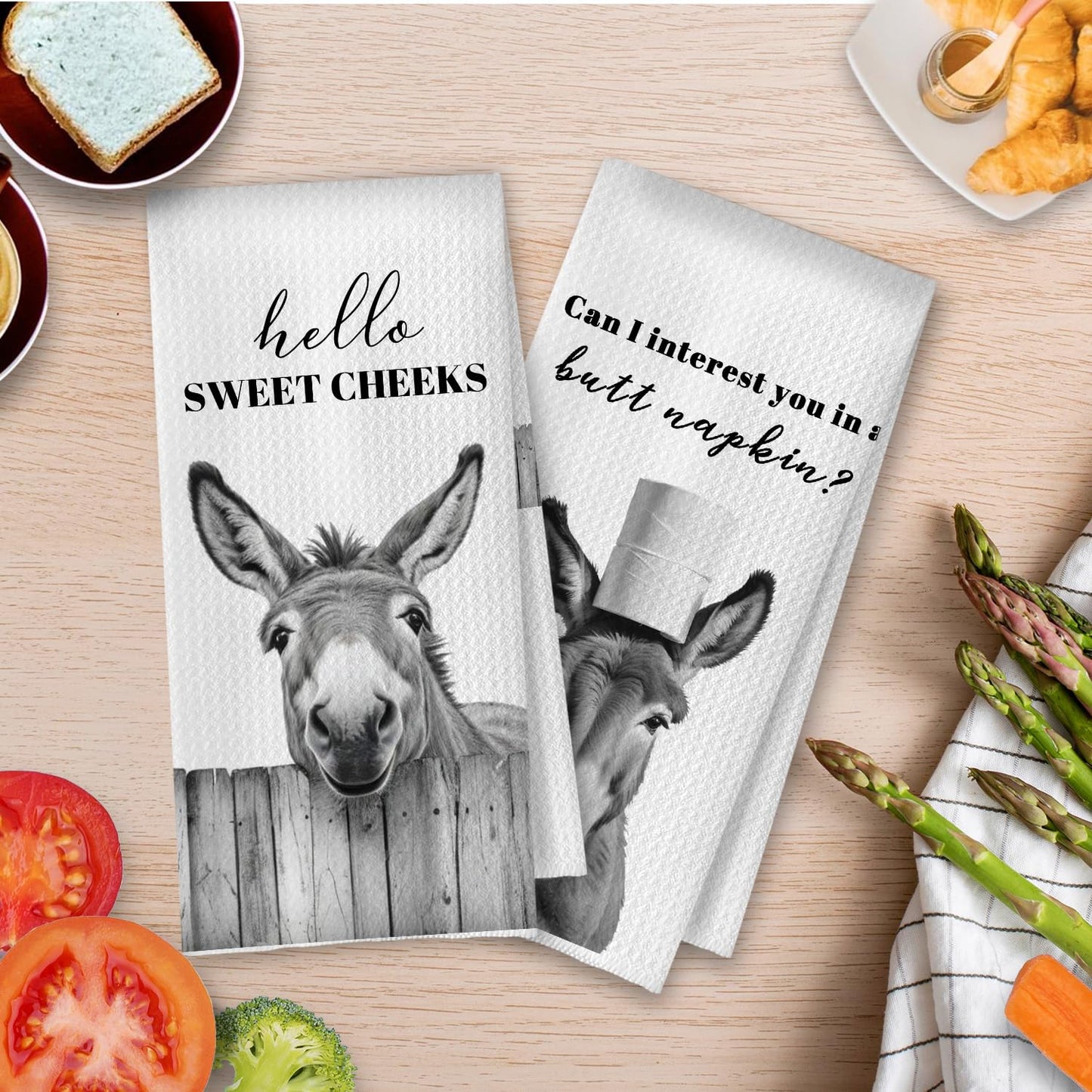 Raccoon Gifts Bathroom Towels Set - Raccoon Gifts Decorative Hand Towels, Hello Sweet Cheeks Bathroom Decor, 16x24 Inches Set of 2 BST220