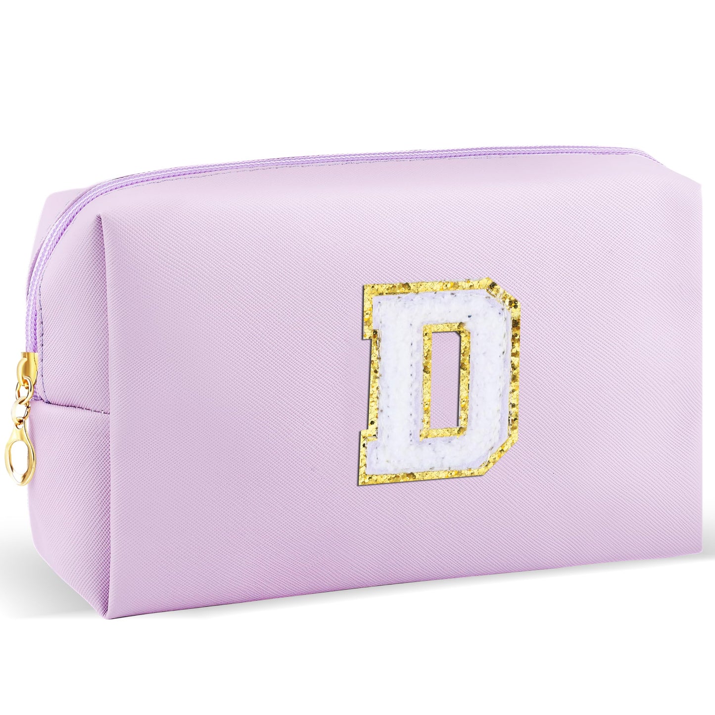 URSKYTOUS Gifts for Girls Initial Makeup Bag Personalized Cosmetic Bag with Zipper Cute Travel Toiletry Bag Waterproof PU Preppy Makeup Pouch Birthday Gift for Teen Girls Women(Blue P) BST326L
