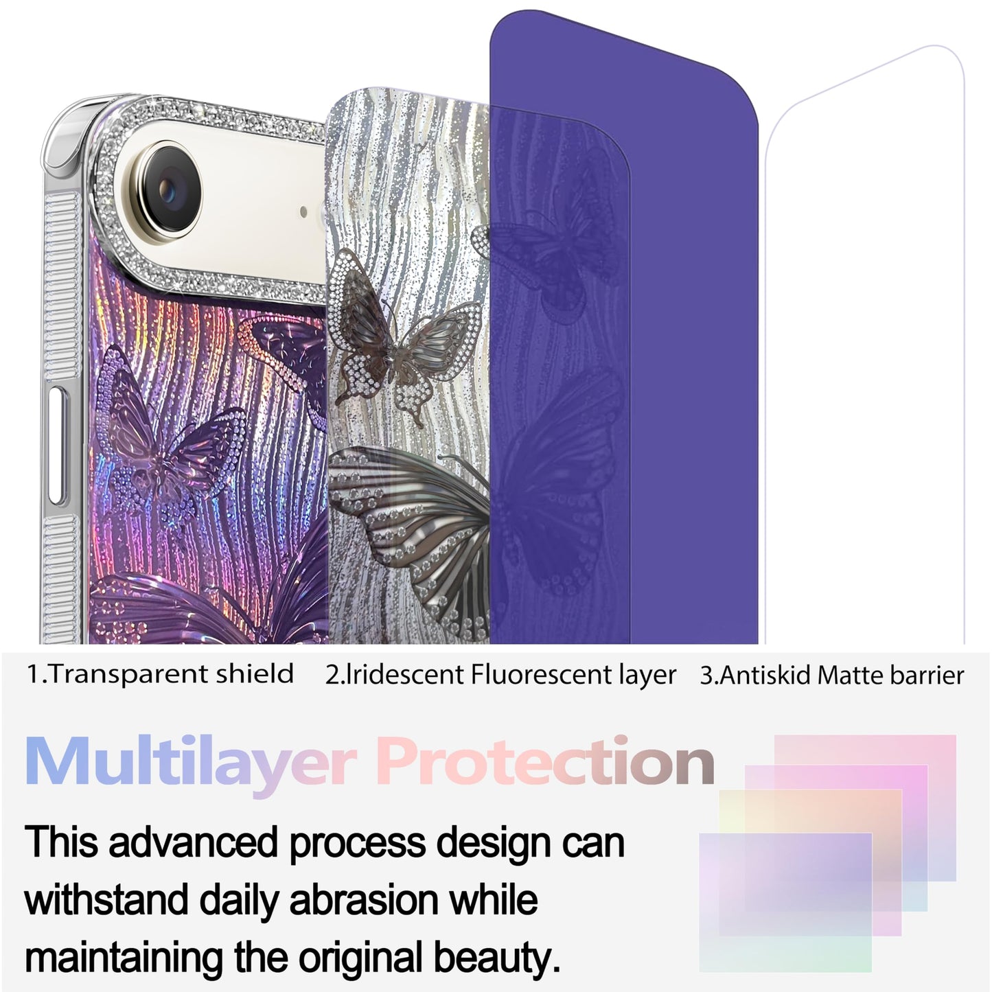 I-MGAE-IN-AR Compact Case for iPhone 16 Holographic Cloud Design,Cute Trendy Soft Slim TPU Shockproof Protective Phone Cases Cover for Women Girls Aesthetic Glitter WN420
