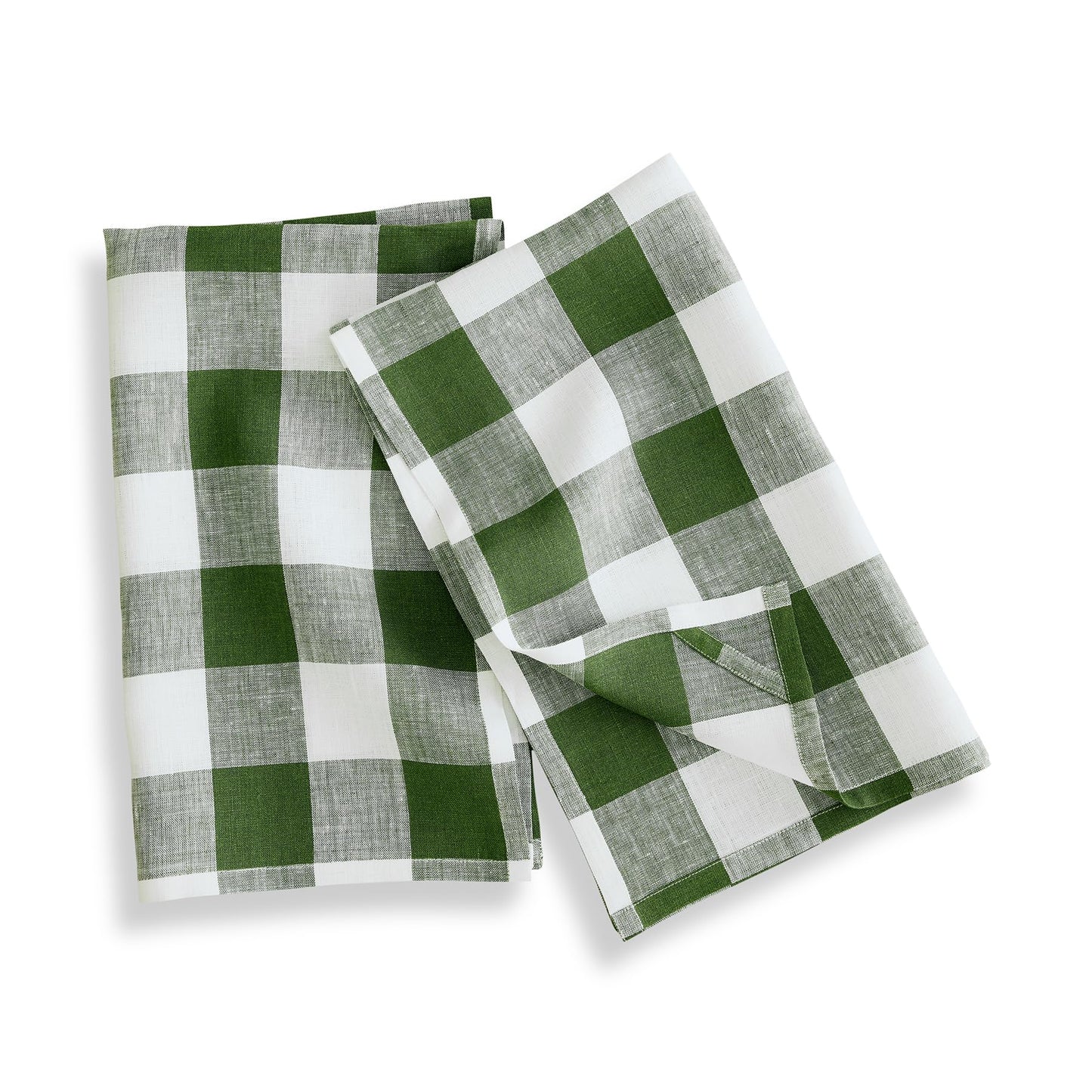 Solino Home 100% Linen Tea Towels Blue Bell Check, 16.5 x 26.5 in, Set of 2 | Buffalo Check Tea Towels absorbent and quick drying; buffalo checkered weave, mitered corners; Pure Linen; OEKO-TEX Certified BST326SOLH