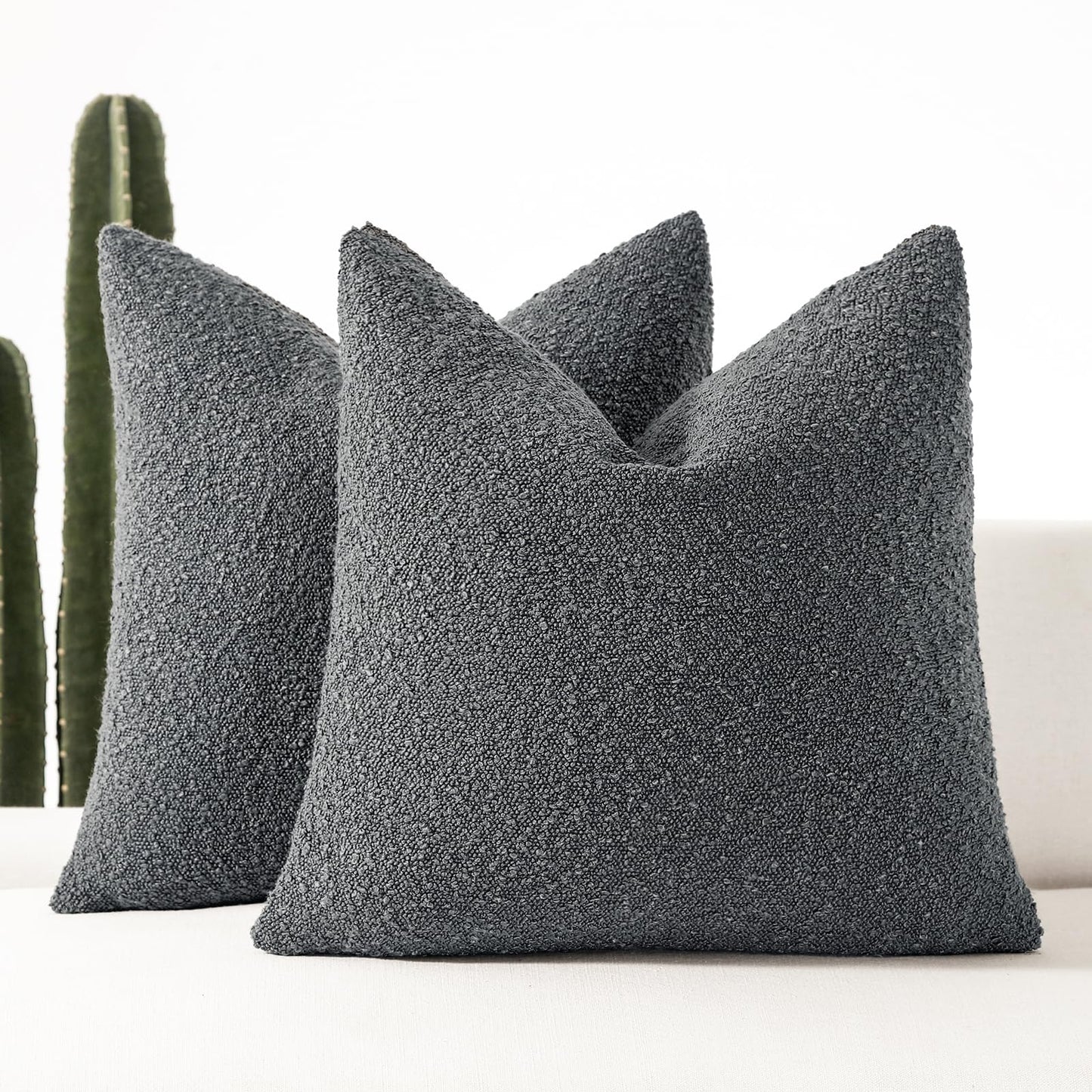 18x18 Boucle Throw Pillow Covers, Set of 2, Camel BST202