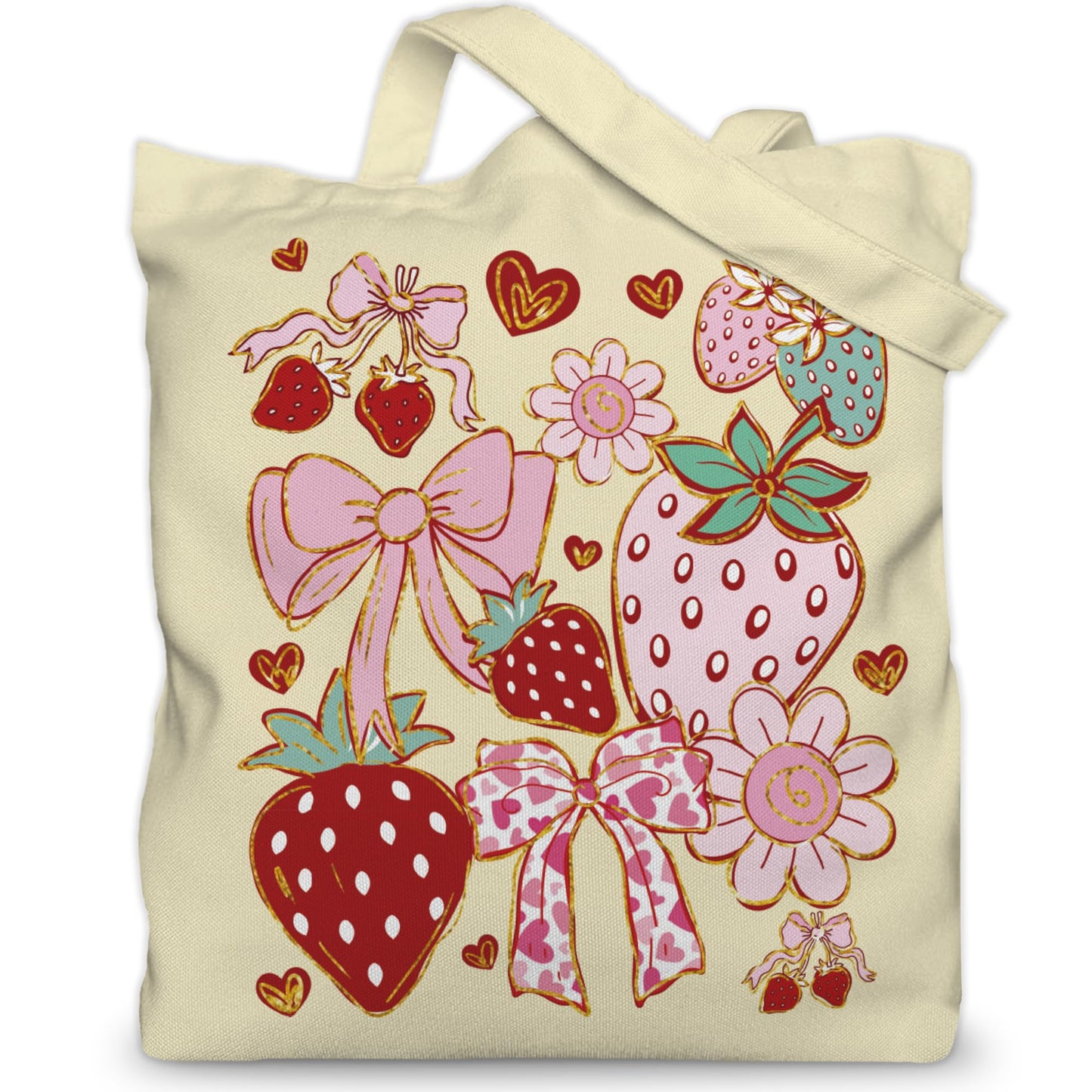 Aesthetic Canvas Tote Bag for Women with Inner Pocket – Cotton Cloth Totes Bag with Pattern BST326H