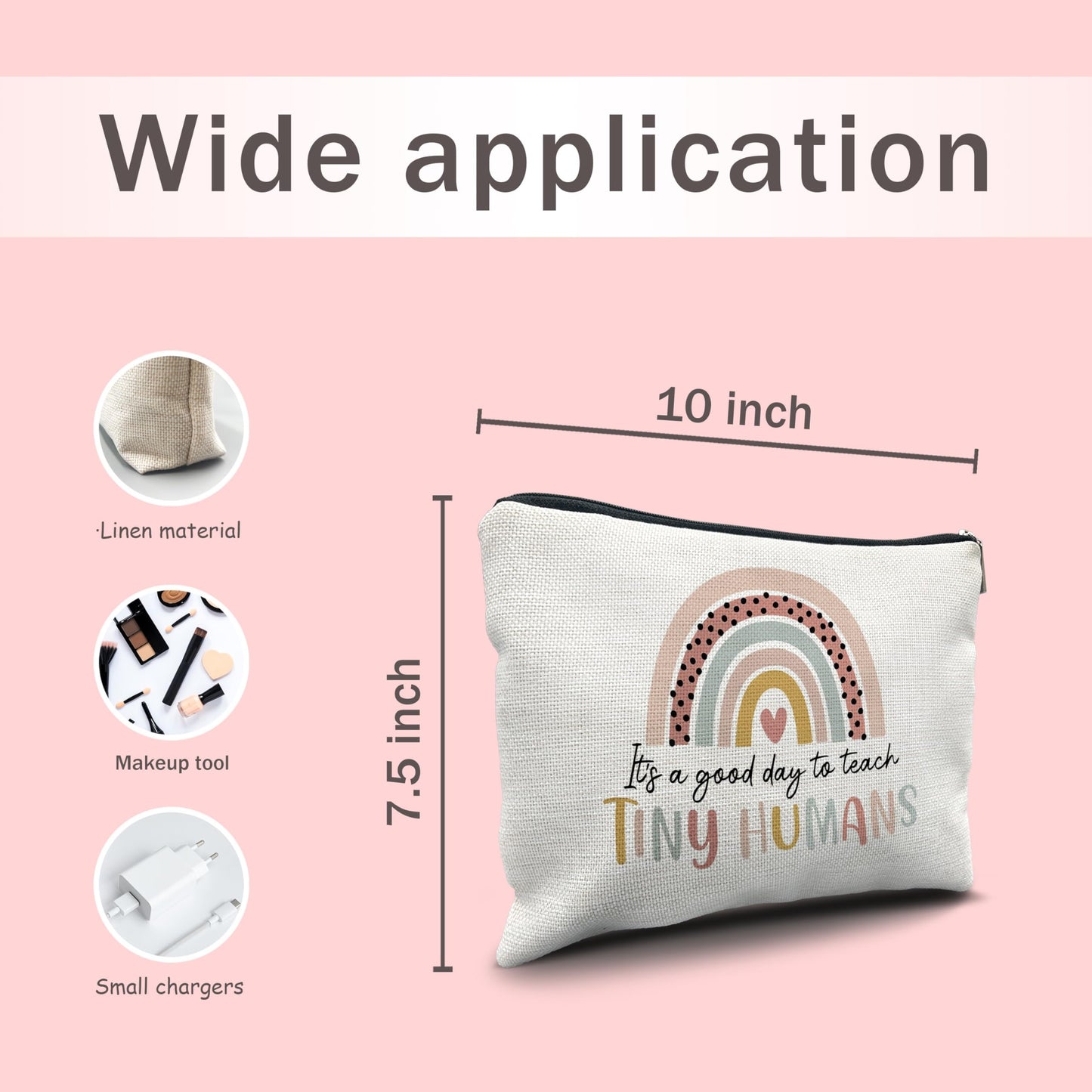Nogrit Teacher Accessories Survival Kit Makeup Cosmetic Bag,Groovy It's Me Hi I'm the Teacher Makeup Travel Toiletry Bag,Back to School Thank You Gifts for Best Teachers Gifts BST220