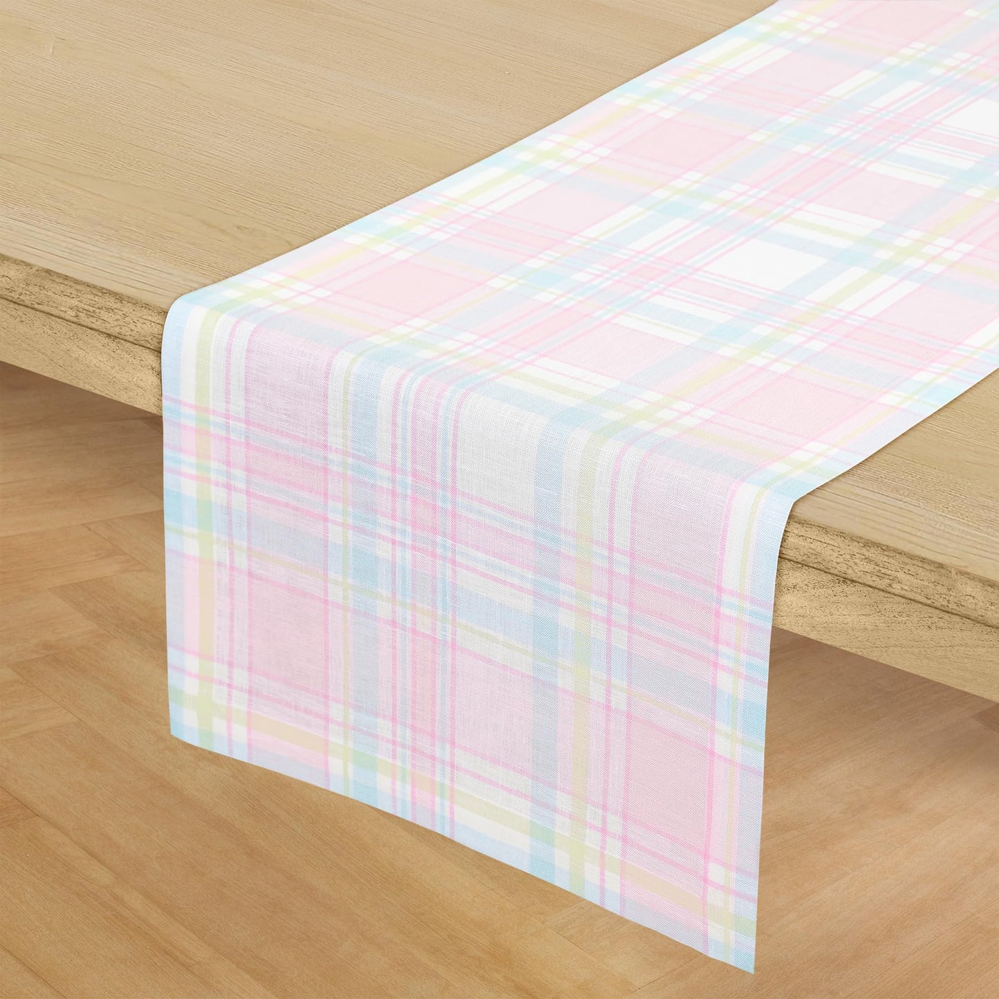 Solino Home 100% Linen Table Runner Multicolor, Rustic Plaid 14 x 72 in | Table Runners for 4-6 seater dining tables, hallway tables and cabinets | Rustic Multicolor | Pure Linen | OEKO-TEX Certified BST326SOLH