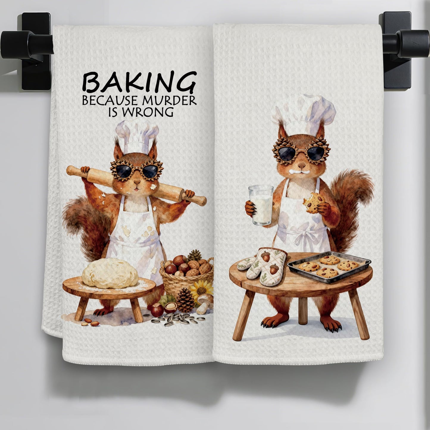 Funny Cat Gifts Kitchen Towels, Cute Cat with Knife and Fork Microfiber Dish Tea Towel for Kitchen Decor, Funny Cats Cooking Decor, is It Dinner Time Yet, 16x24 Inch BST220