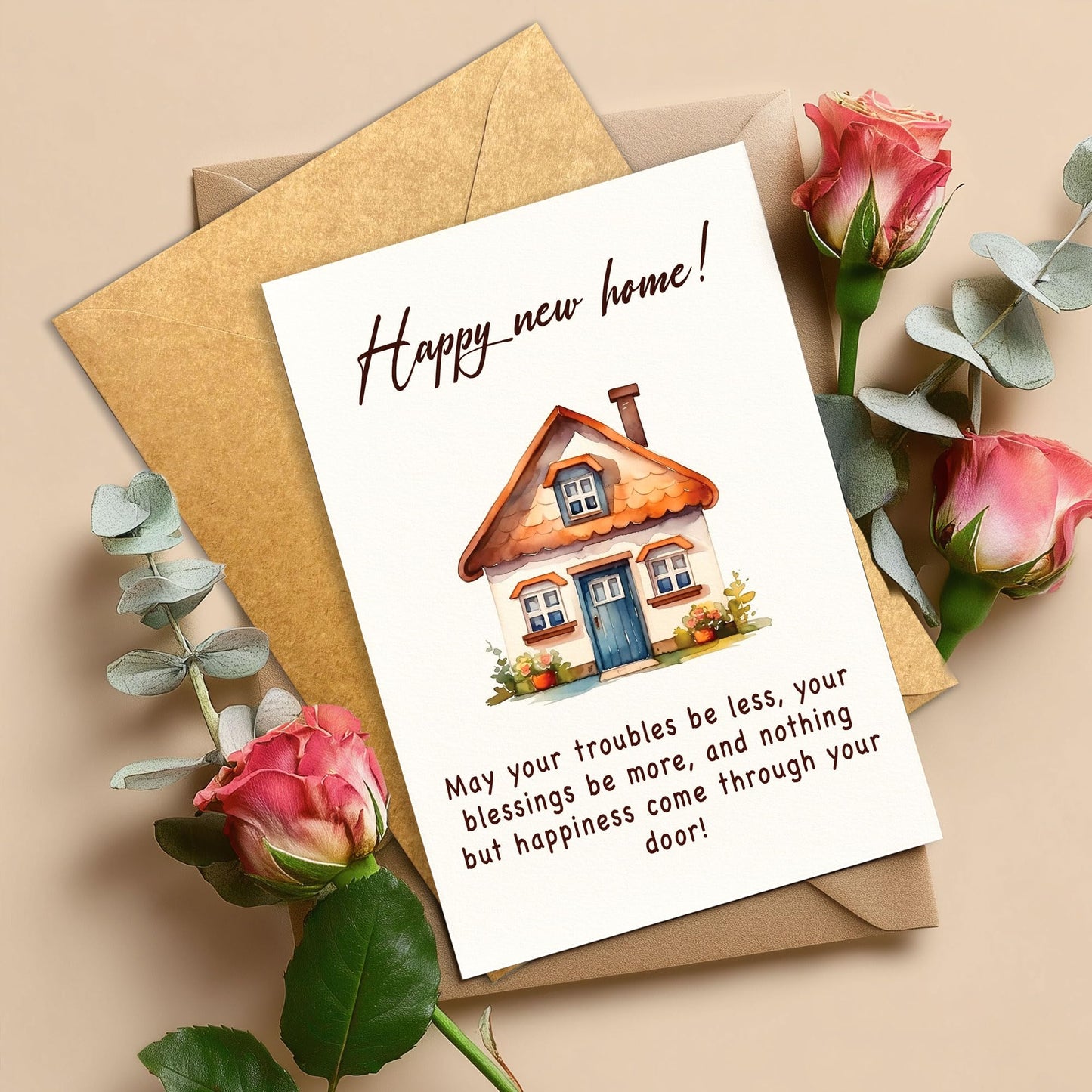 Congrats on Your New Home Housewarming Greeting with Gold Lettering and Key Design, Funny Congratulations Gift for New Homeowners, First-Time Buyers, Friends, Neighbors, Real Estate Clients Single 5.3''x8'' with Envelope BST326L