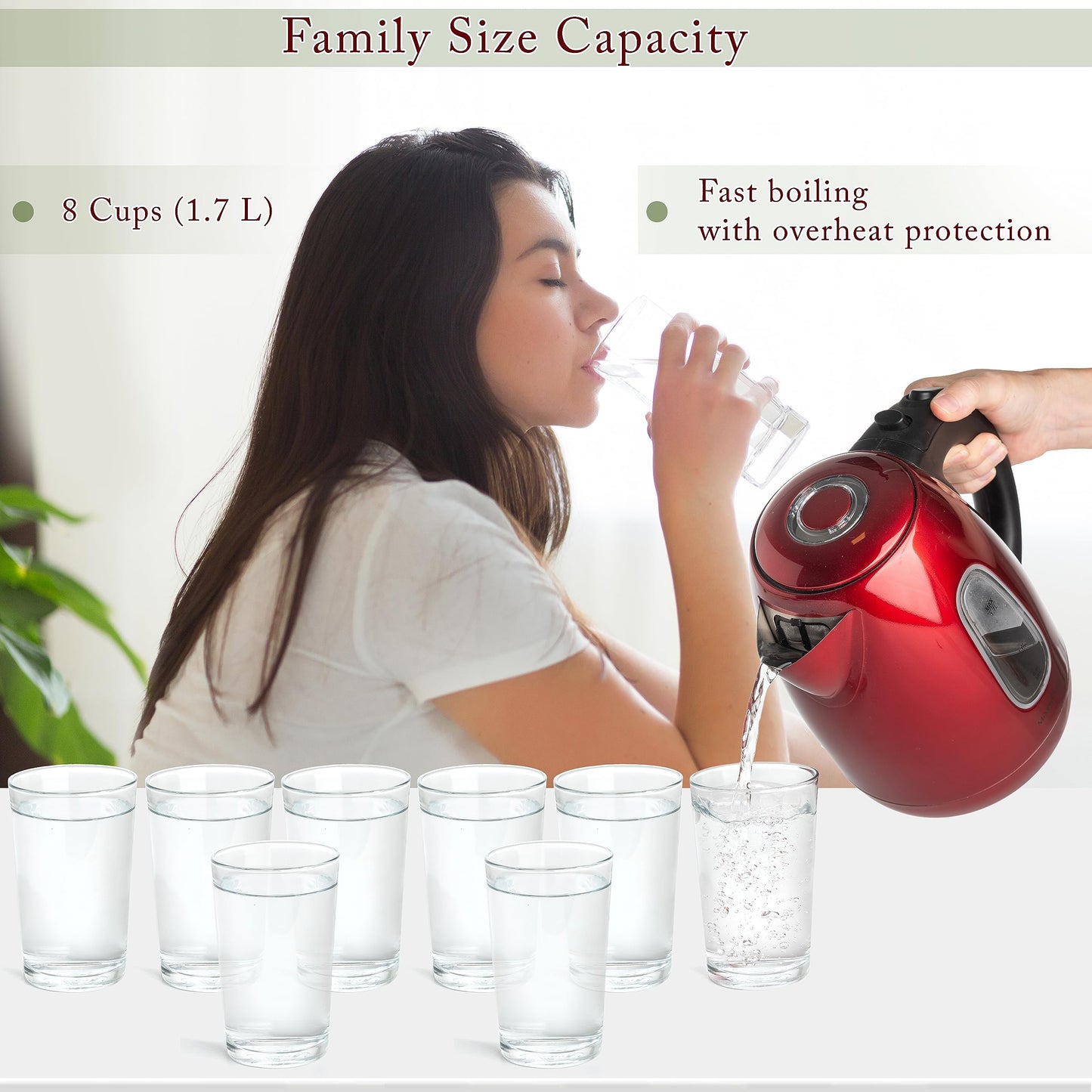 Mixpresso Electric Kettle Temperature Control, Hot Water Kettle Electric, Cordless 1 Liter Capacity, Keep Warm & LED Indicator, Auto-Shutoff, Boil-Dry Protection, Stainless Steel Electric Kettle BST220