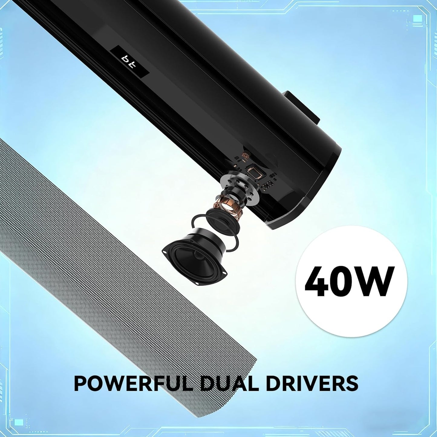 HDMI Sound Bar Smart TV, Home Theater Surround Sound Bars, TV Speakers Sounds Bar Bluetooth HDMI AUX OPT COAX USB Home Audio Surrounds Sounds System For PC Projector Game Movie/Music/News, Black DD1210