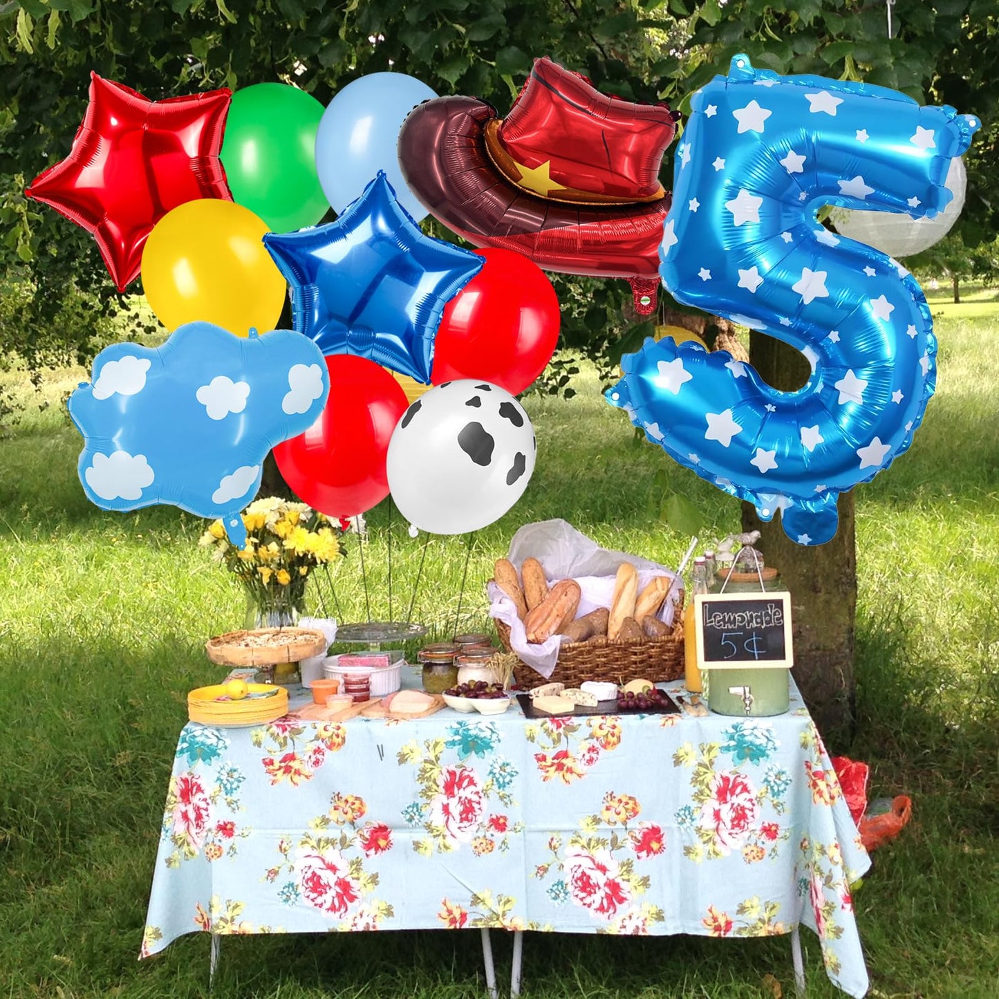 11-Pack Cowboy Theme Balloon Set, Farm Theme Decorations, Balloons with Hats and Clouds, Boys and Girls Birthday Party Supplies (1) BST202