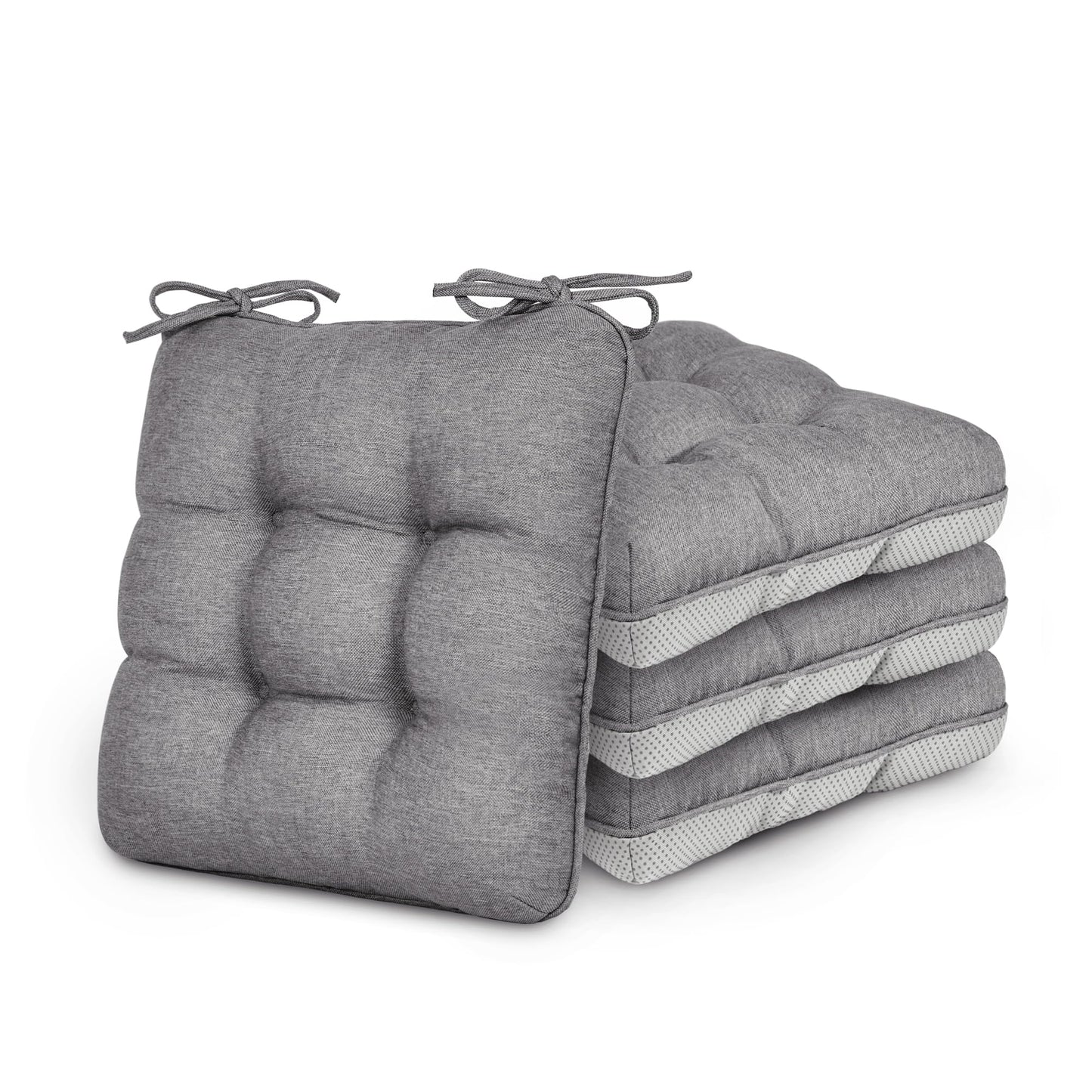 Love's cabin Memory Foam Chair Cushions Set of 4, 15.5"x15.5"x3.5" Indoor & Outdoor Seat Pads for Dining, Kitchen, Office, Patio Chairs - Green BST220