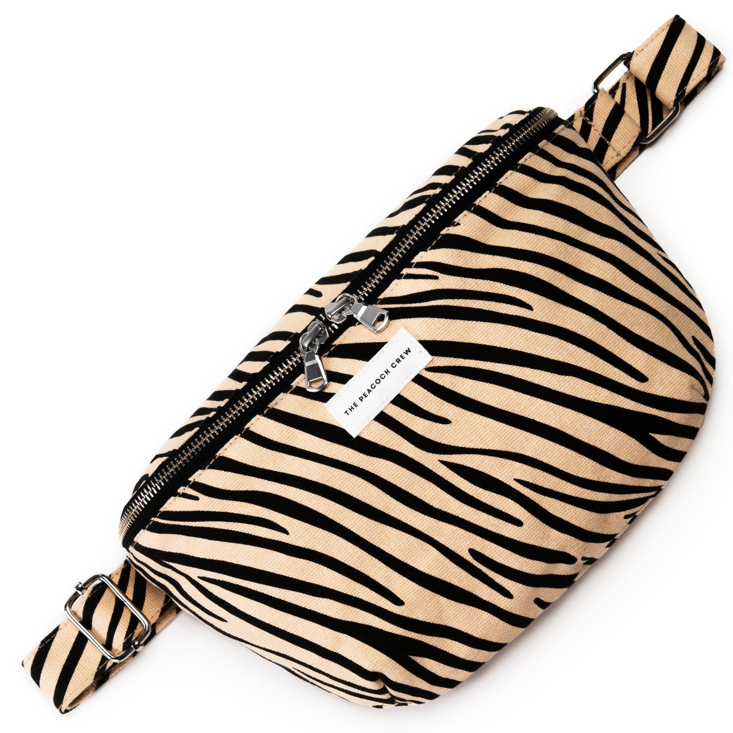 The Peacock Crew Spacious Leopard Print Crossbody Belt Bag in Cotton Canvas – Lightweight Comfortable & Elegant Sling Pouch Travel Safe Design & Daily Use – Dual Zippers Fanny Pack for Men & Women BST220