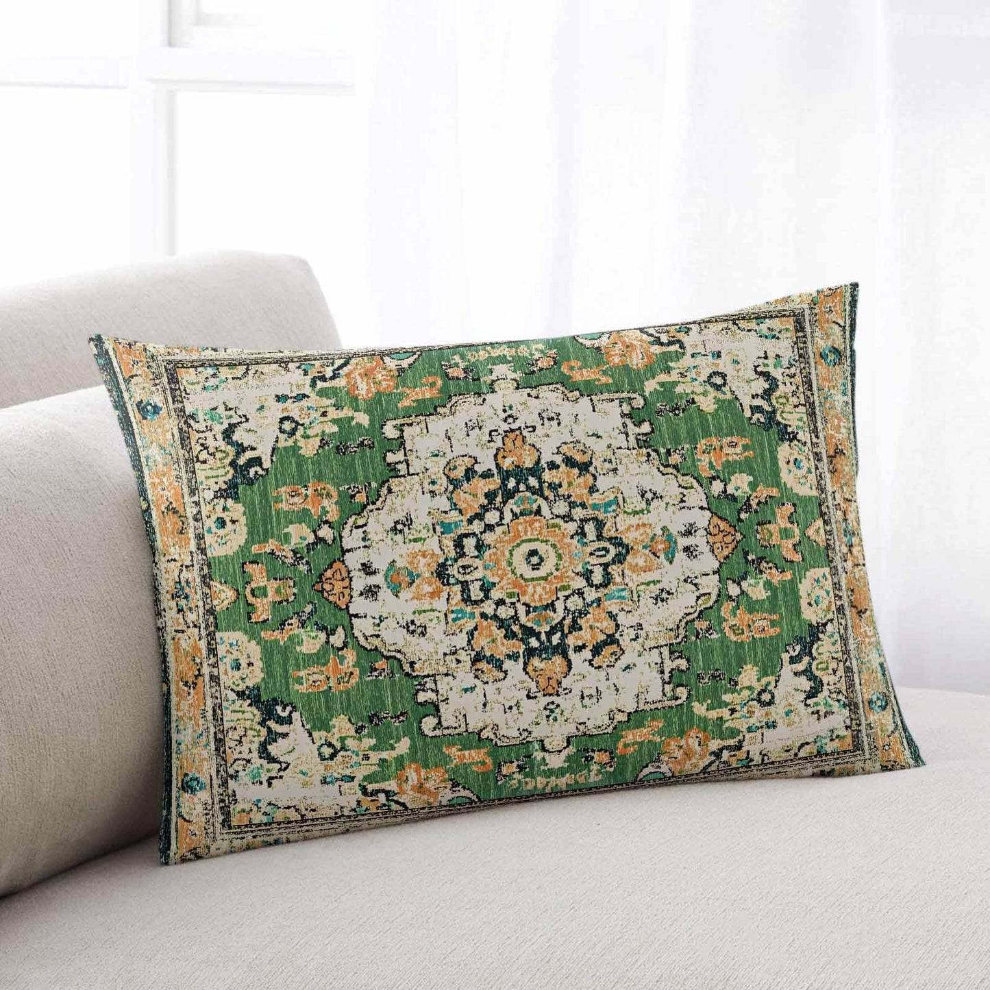 T&H XHome Pillow Covers 12x20 Inch Boho Style Orange Vintage Art Carpet Soft Brushed Microfiber Pillowcases with Hidden Zipper Closure Bed Pillow Shams for Bedroom Sofa Car BST202
