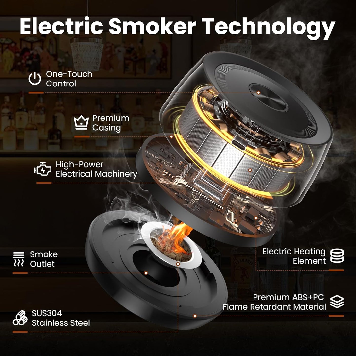 TAPSMOK Electric Whiskey Smoker Kit for Old Fashioned & Bourbon 76