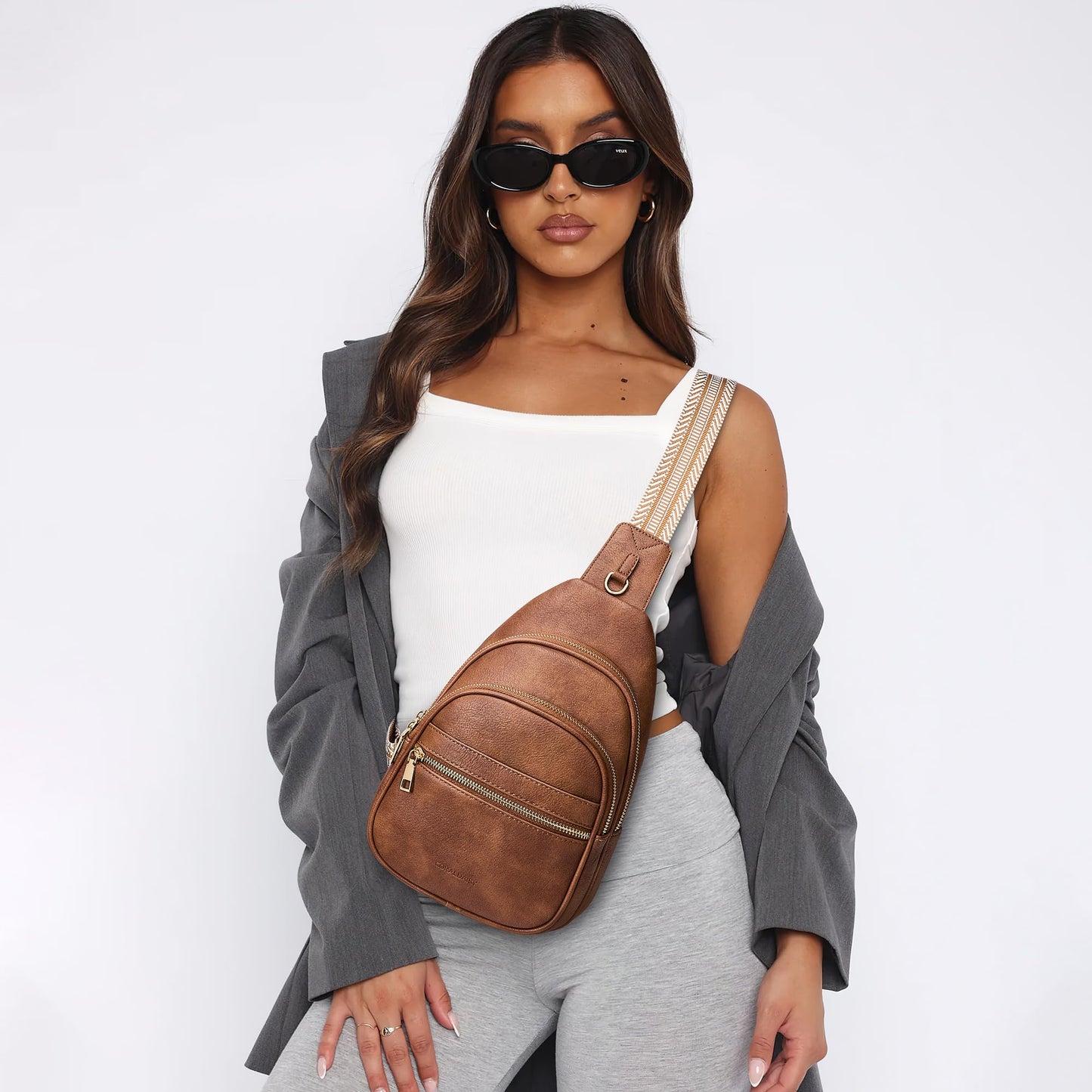 CORALDAISY Crossbody Bags for Women Fanny Pack Sling Bag Crossbody Purse Travel Purses for Women BST220