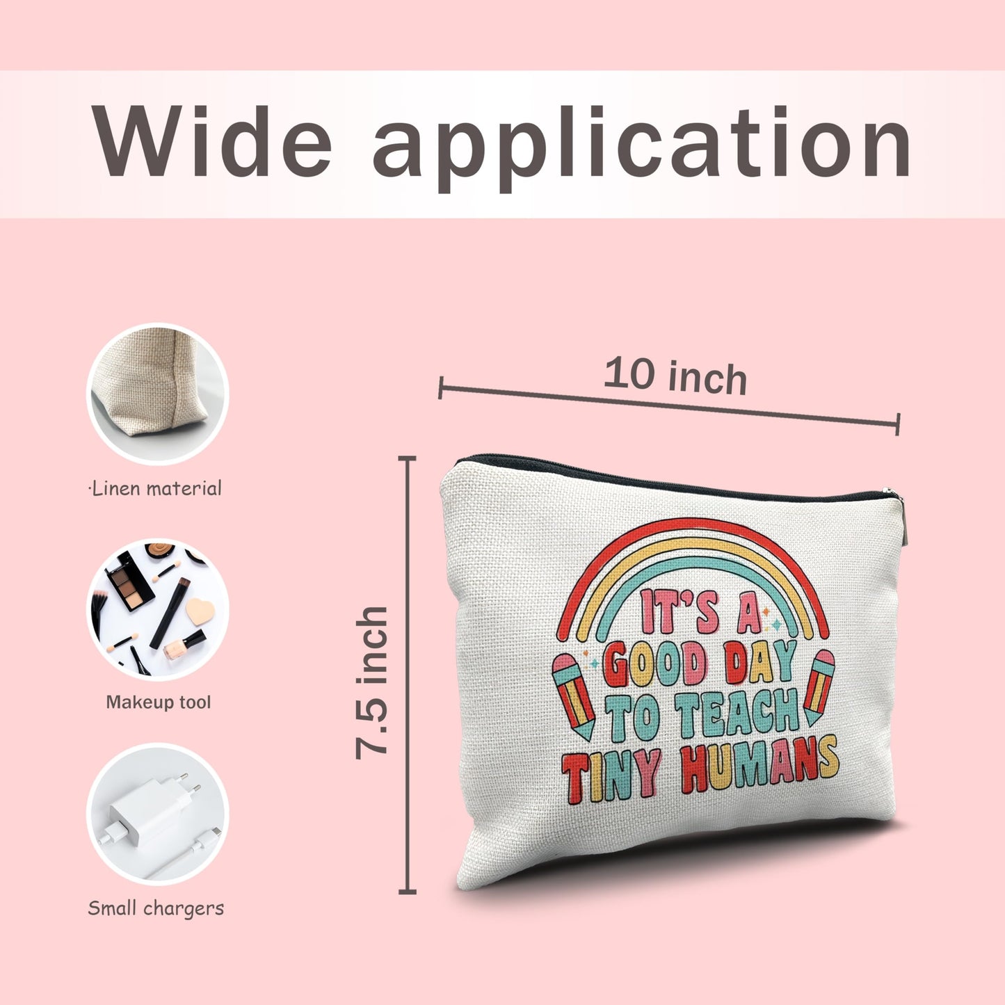 Nogrit Teacher Accessories Survival Kit Makeup Cosmetic Bag,Groovy It's Me Hi I'm the Teacher Makeup Travel Toiletry Bag,Back to School Thank You Gifts for Best Teachers Gifts BST220
