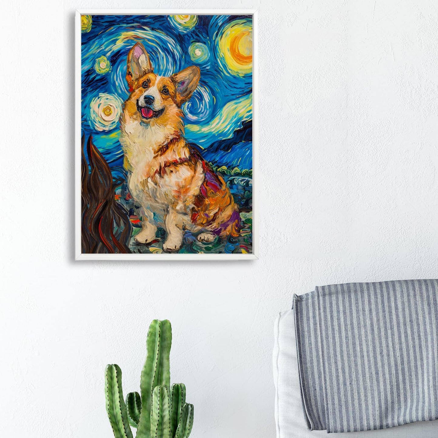 GAIETY Diamond Painting Kits for Adults, Flowers Skull Hummingbird Turtle Diamond Art Set, 5D DIY Full Drill Round Rhinestone Gem Crafts for Home Decor Halloween Christmas Gift (Dog Under Starry Sky) BST326L