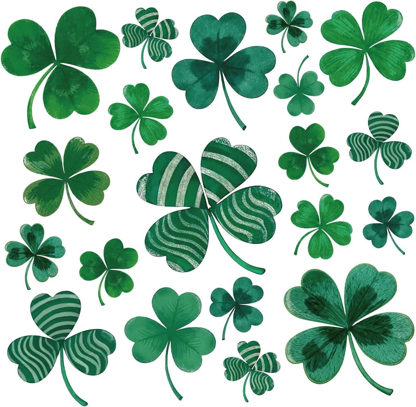 Unique Shamrock Design - St. Patrick's Day Window Clings, 8 Sheets Window Decals Decorations for Home, Office, Classroom, Indoor Spring Stickers Decor BST326L