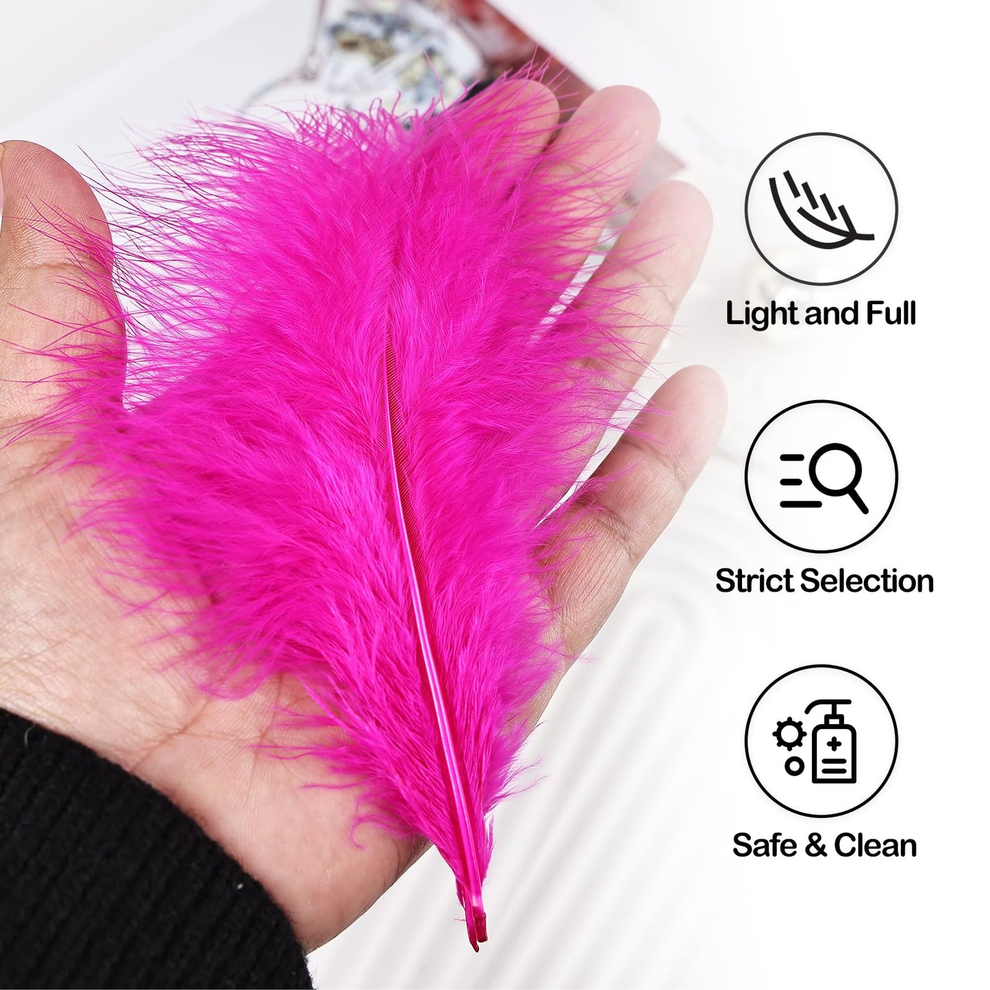 Fluffy Turkey Marabou Feathers 100pcs for Craft Dream Catcher Decoration - 4-7Inches Natural Feathers (Green) BST220