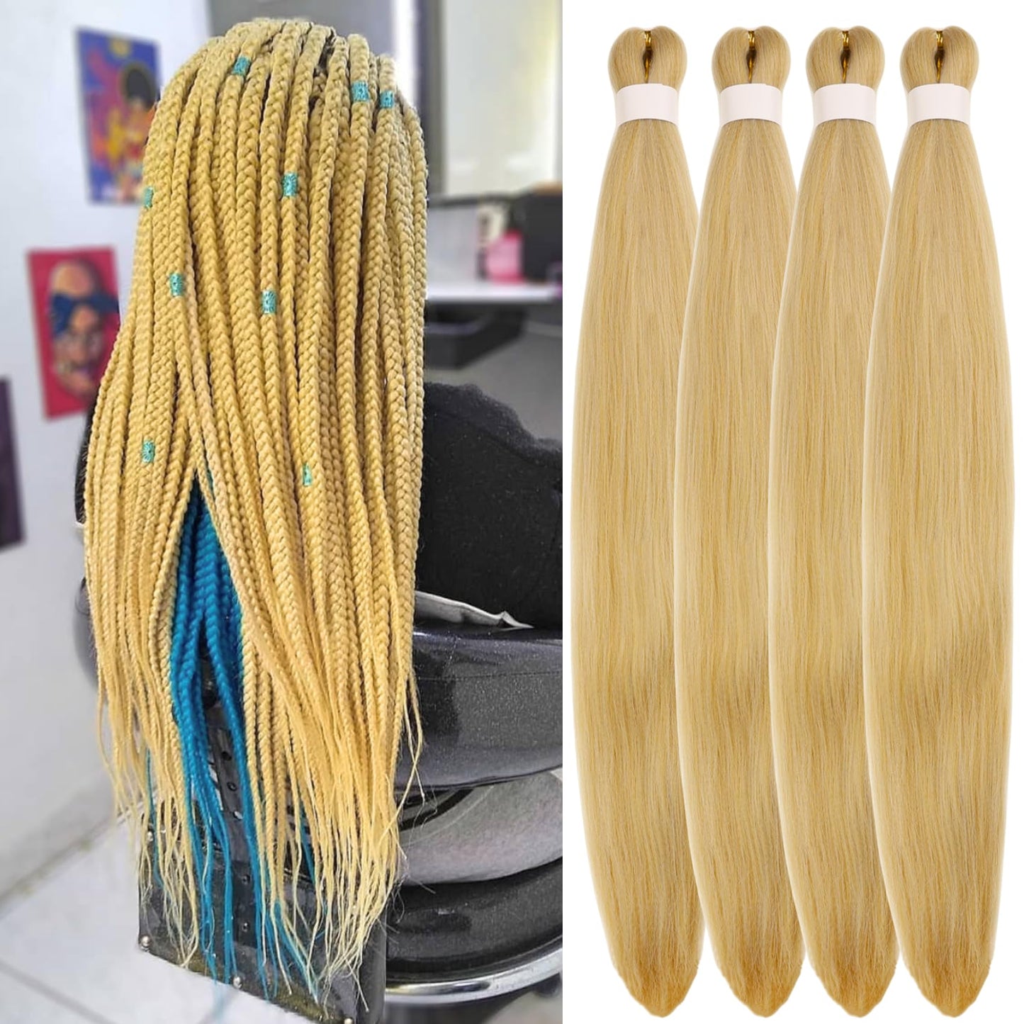 Purple Braiding Hair Pre stretched Knotless 26 inch | Hypoallergenic Synthetic Purple Prestretched Ez Braid Knotless Itch Free Soft Yaki Texture Hot Water Setting WN420
