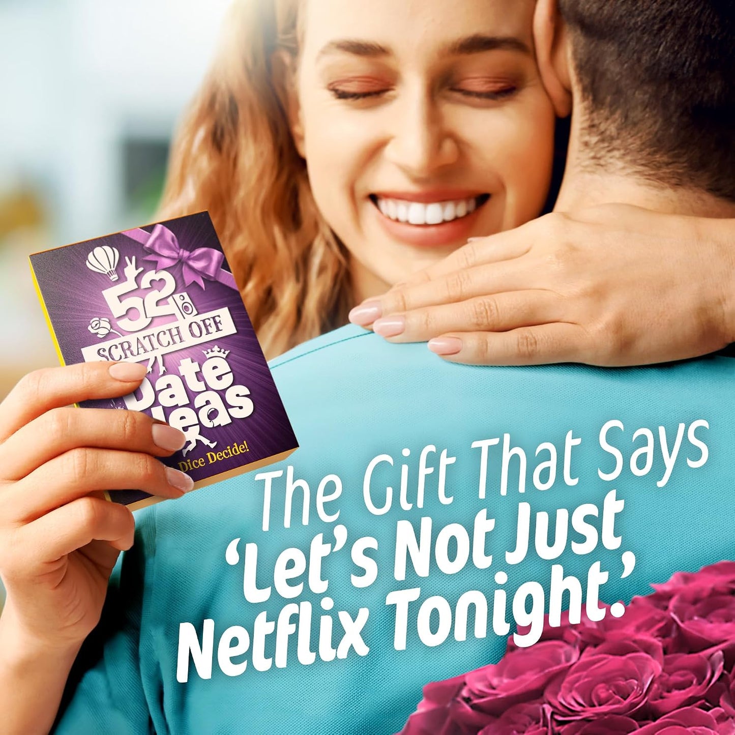 52 Scratch Off Date Night Ideas with Decision Dice - Date Night Games | Date Cards For Couples Scratch Off | Couple Activities | Unique Photo Memory Keepsakes | Date Night Ideas Gift For Him & Her WN420