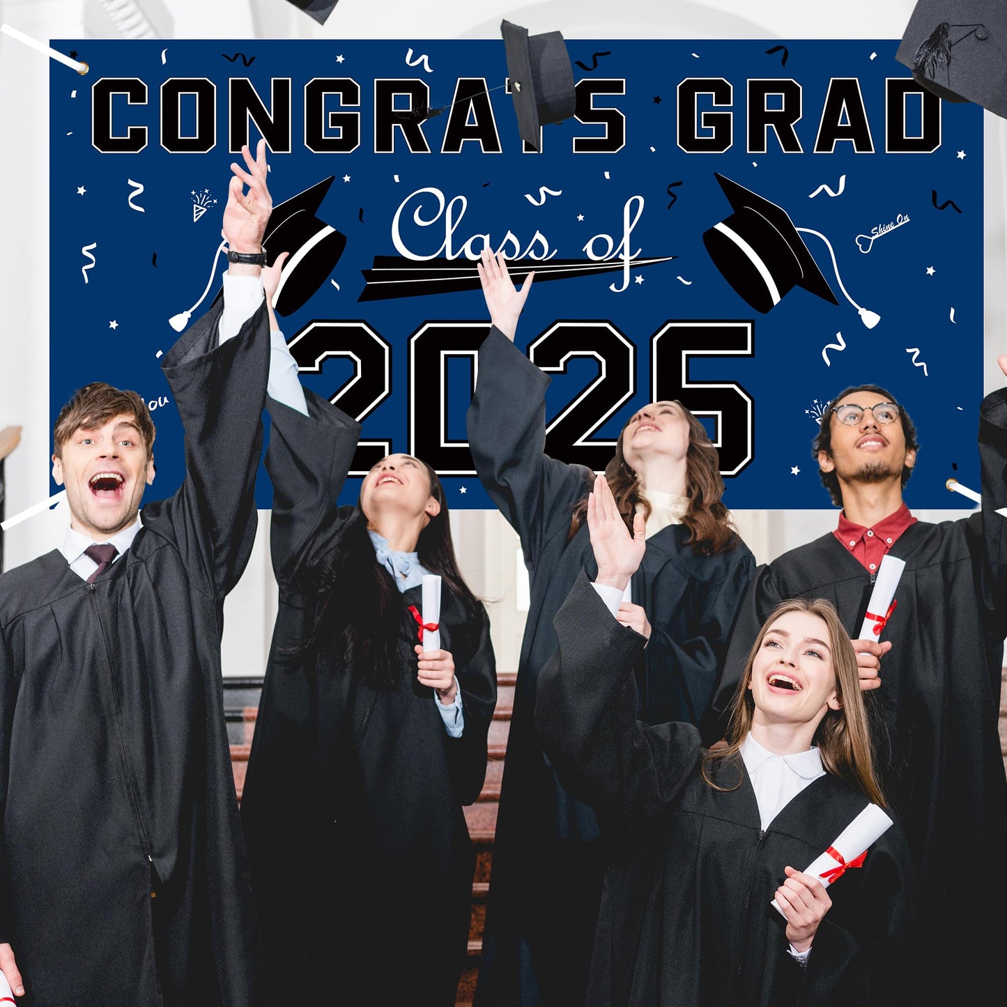 Graduation Decorations 2026 2027 - Red Polyester Graduation Backdrop - Graduation Party Decorations - Congrats Grad Banner - Graduation Decorations Class of 2026,Graduation Party Favors Supplies Yard Sign WN420