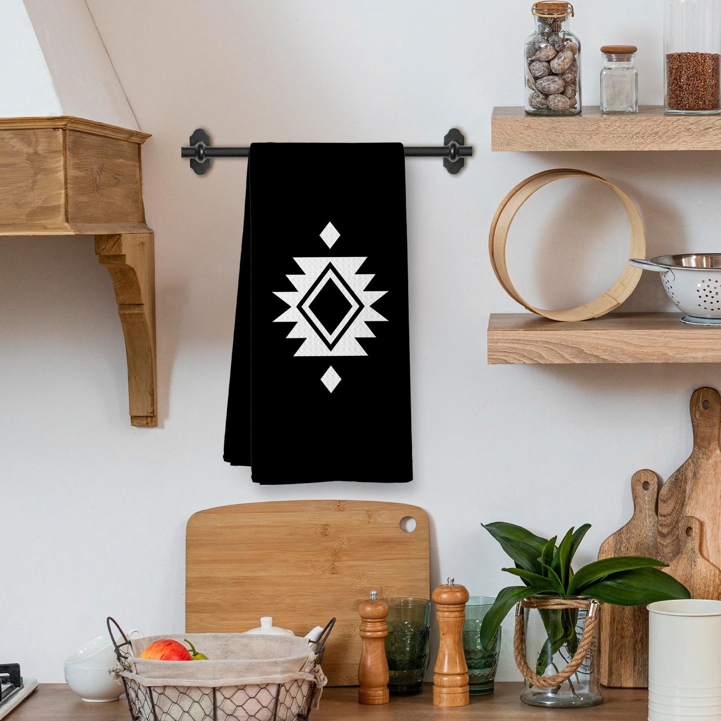Western Boho Kitchen Towels, Southwestern Southwest Aztec Western Native American Bathroom Kitchen Decor, Western Cream Beige Neutral Decor Dish Hand Tea Towels for Bathroom Kitchen,16x24Inch BST326L