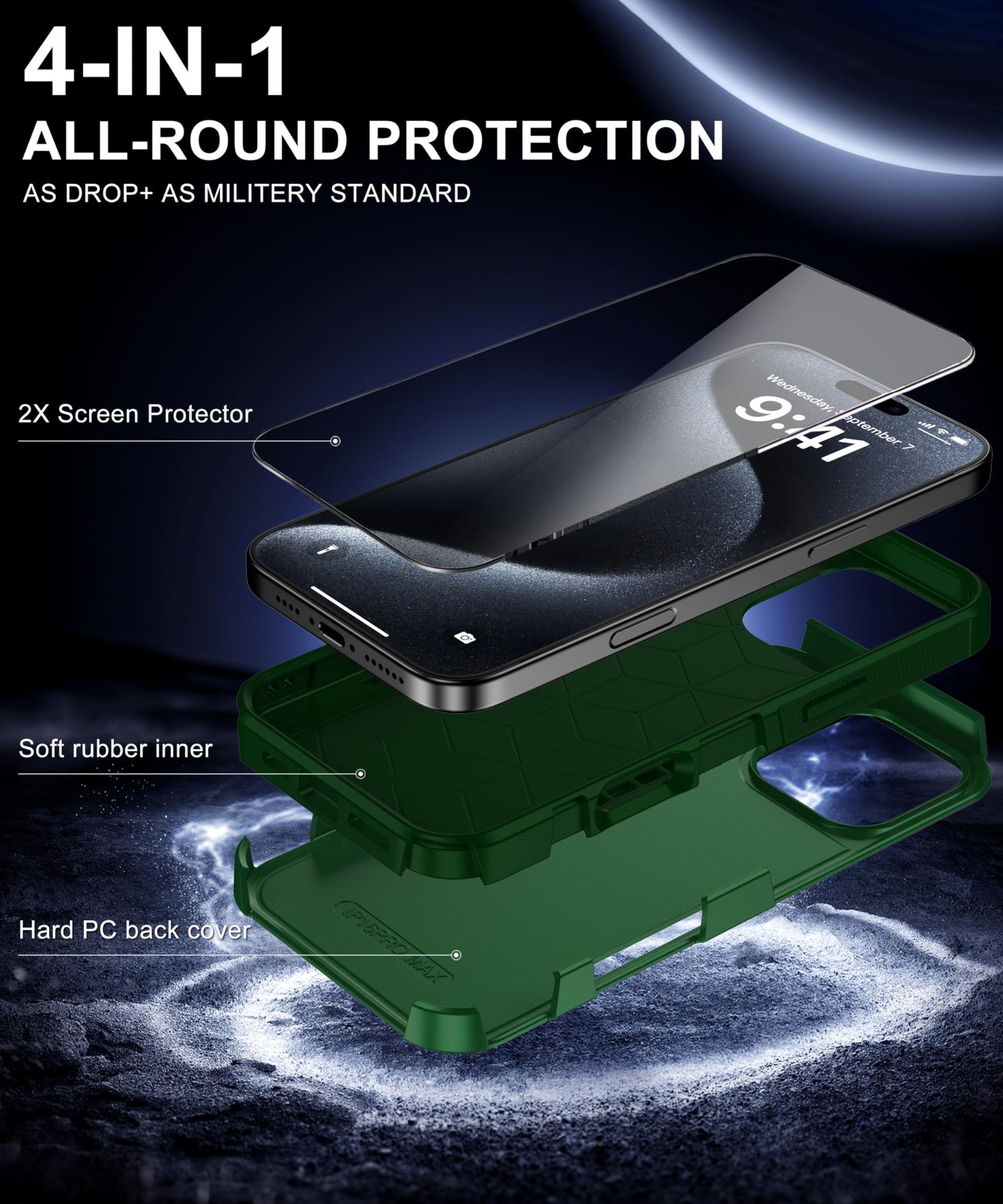 Magnetic for iPhone 17 Air Case [Compatible with MagSafe] [Shockproof] [Heavy Duty Protection] Pocket-Friendly & Tough Non-Slip Protective Phone Cover for iPhone 17Air 6.6", Black WN420