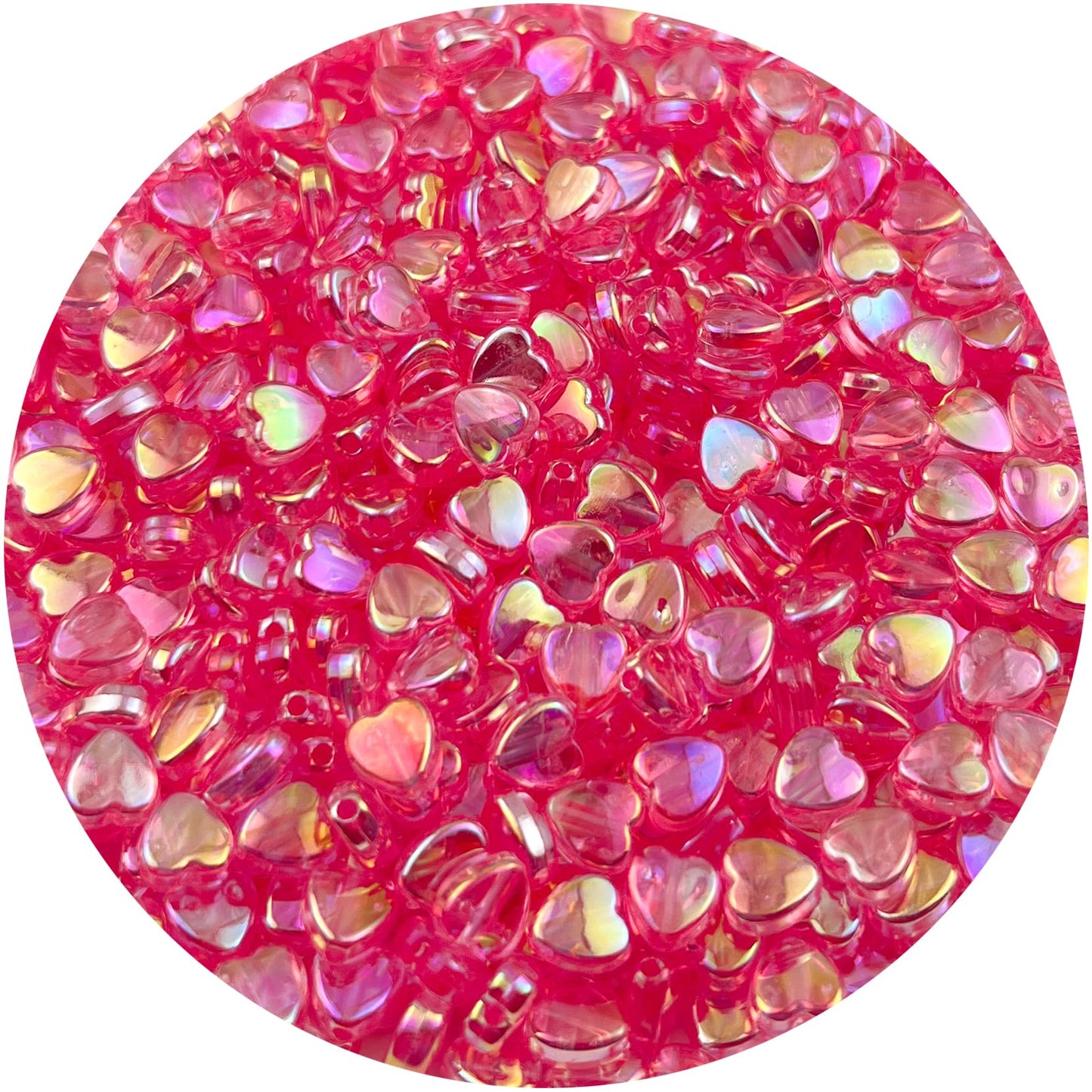 500Pcs Acrylic Heart Beads, AB Colors Heart Shape Beads Crystal Heart Beads for Jewelry Making DIY Bracelet Earring Necklace Key Chains(90-Light Lake Blue AB) BST220
