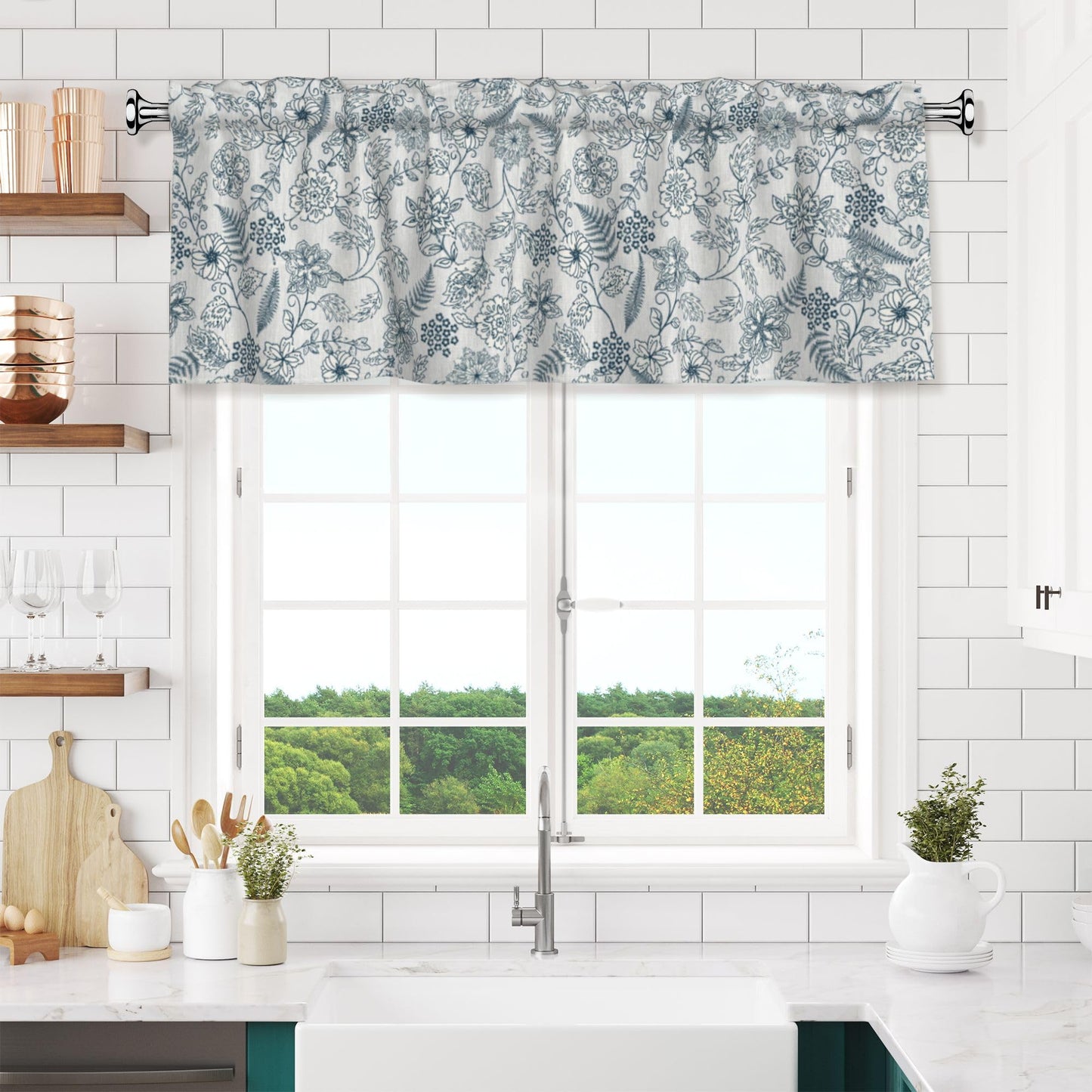 Easter Valances for Windows - Pink Spring Cafe Curtains Floral Bunny Short Curtains for Living Room Bathroom Bedroom Basement BST202