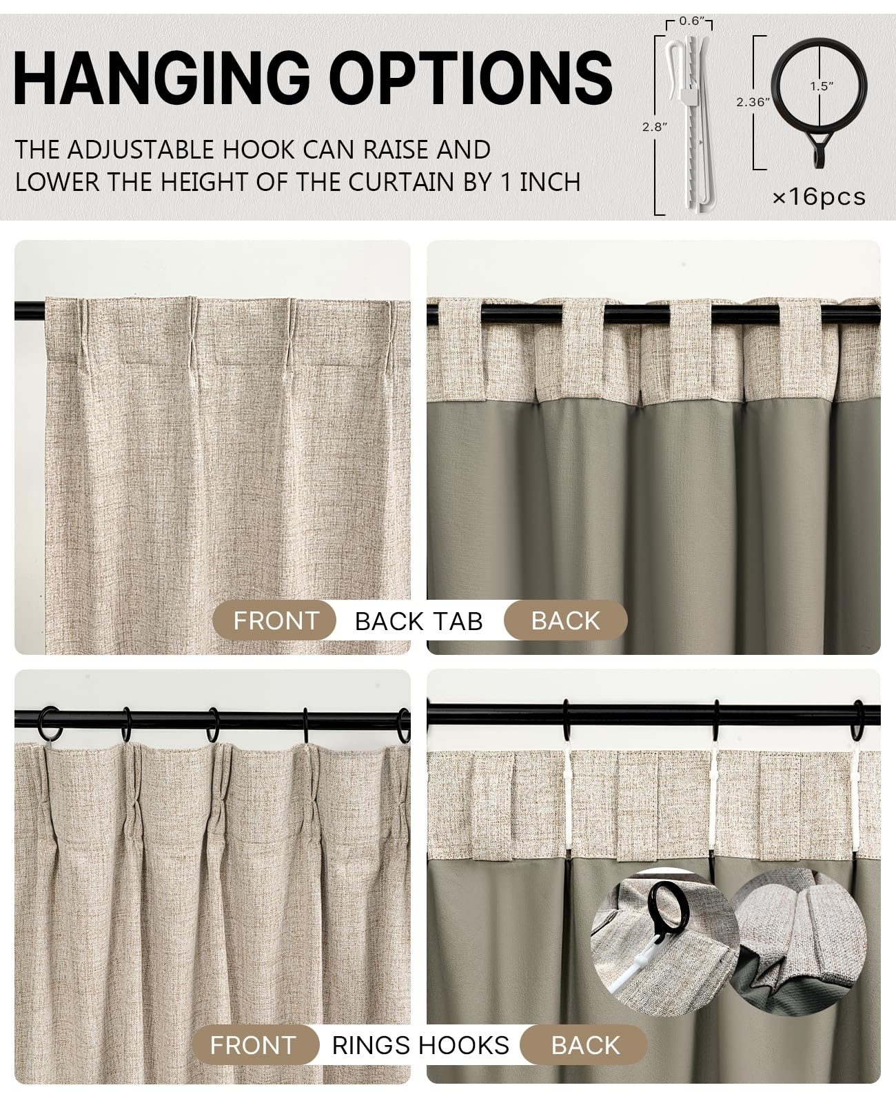 Gray Blackout Chenille Pinch Pleated Curtains 40x96in- Ultra Soft Wrinkle Resistant Thermal Insulated Room Darkening Drapes,Noise Reducing with Roman Clips,2 Panels Set for Bedroom/Living Room/Office BST202