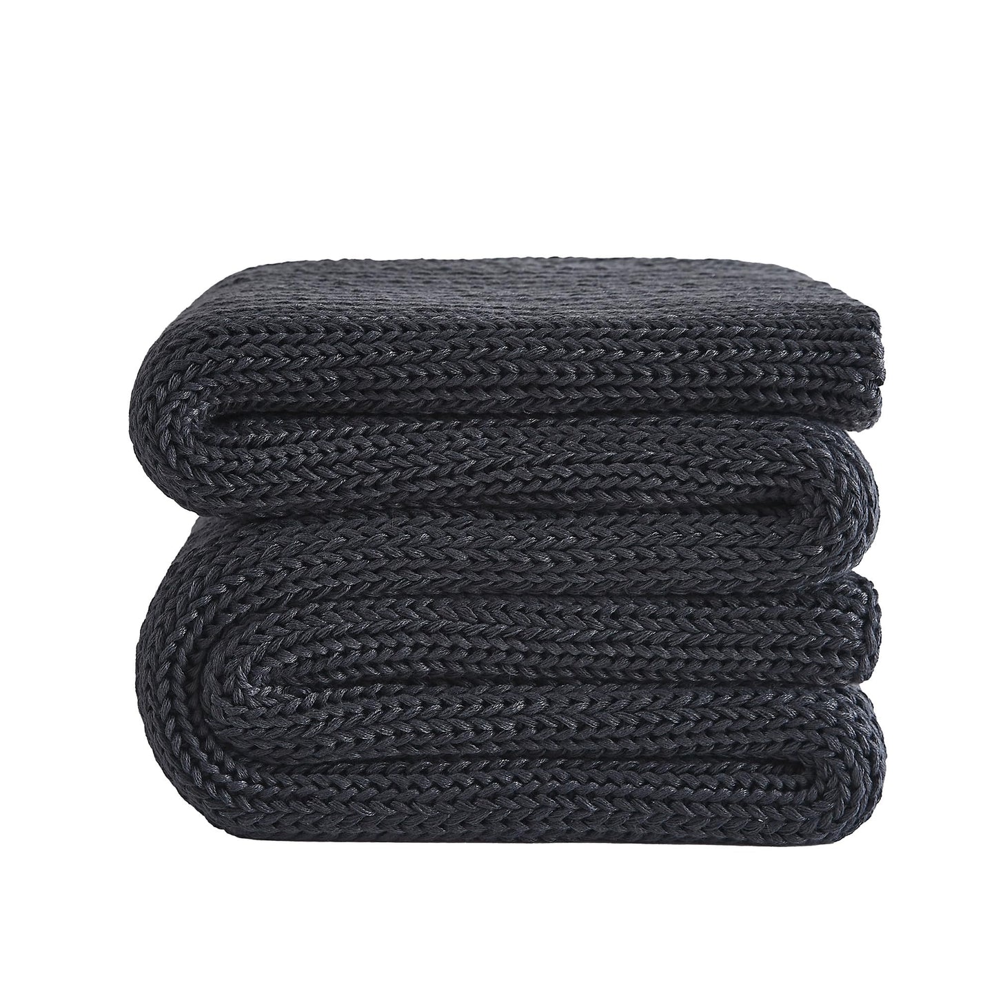 L'AGRATY Knitted Weighted Blanket - 48"x72" 12lbs Cooling Chunky Knit Heavy Blanket for Adults Braided Crochet Throw Thick Cable Yarn Knit Decorative No Beads Evenly Weighted Machine Washable | No Beads Evenly Weighted Machine Washable Chunky Braided Croc