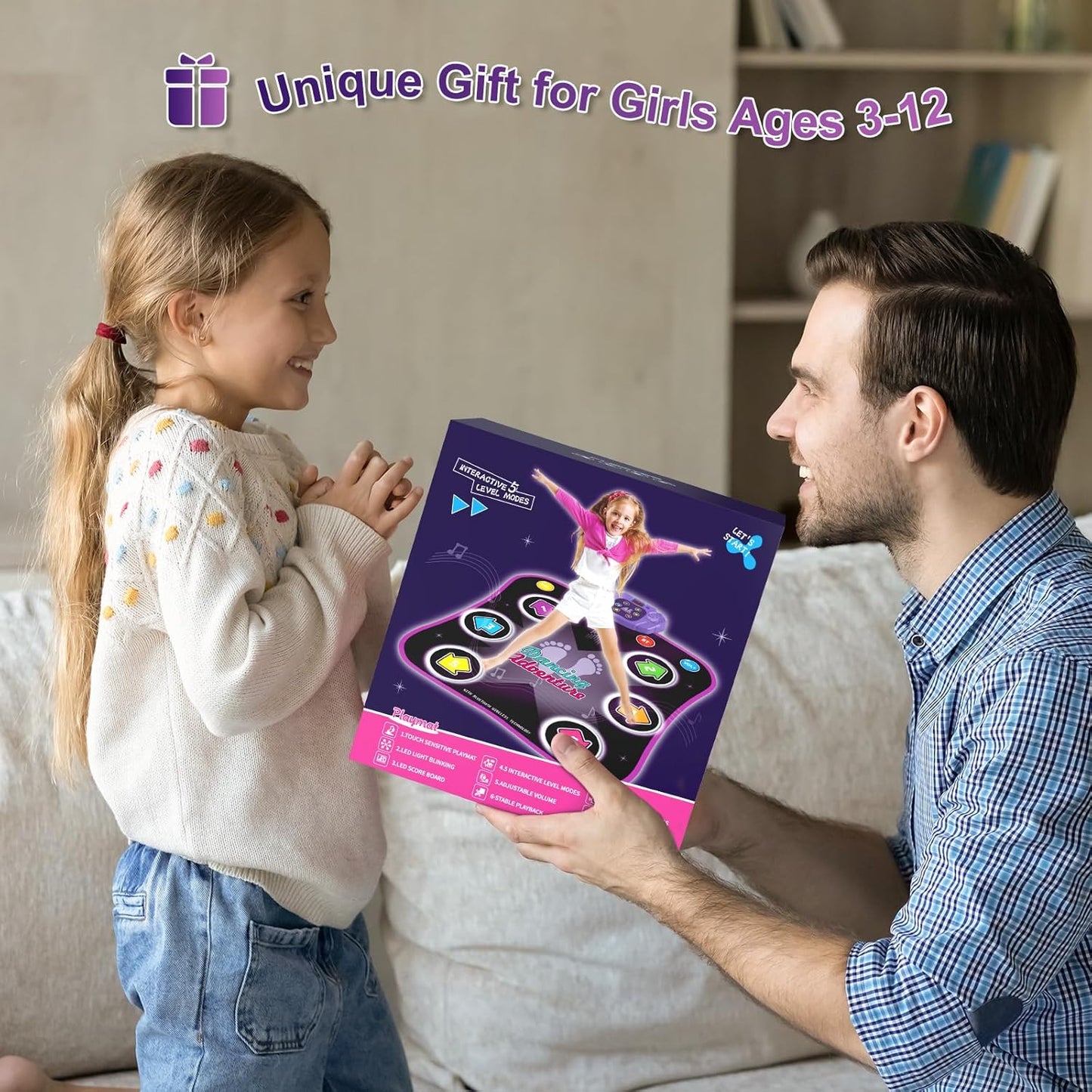 FLOOEYES Dancing Adventure Dance Mat Toys for 3-12 Year Old Kids 7071