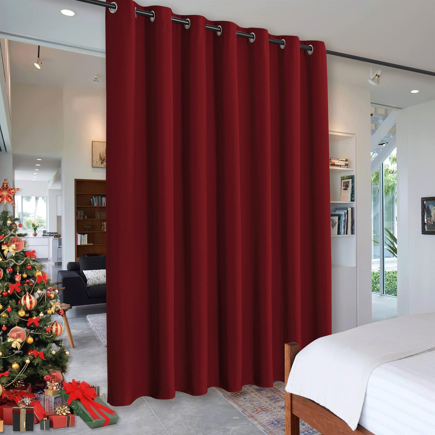 RYB HOME Room Divider Curtains Thermal Insulated Noise Reduce Privacy Window Curtains for Kids Bedroom Nursery Laundry Room Partitions, Wide 150 inches x Long 96 inches, Teal, 1 Panel BST220