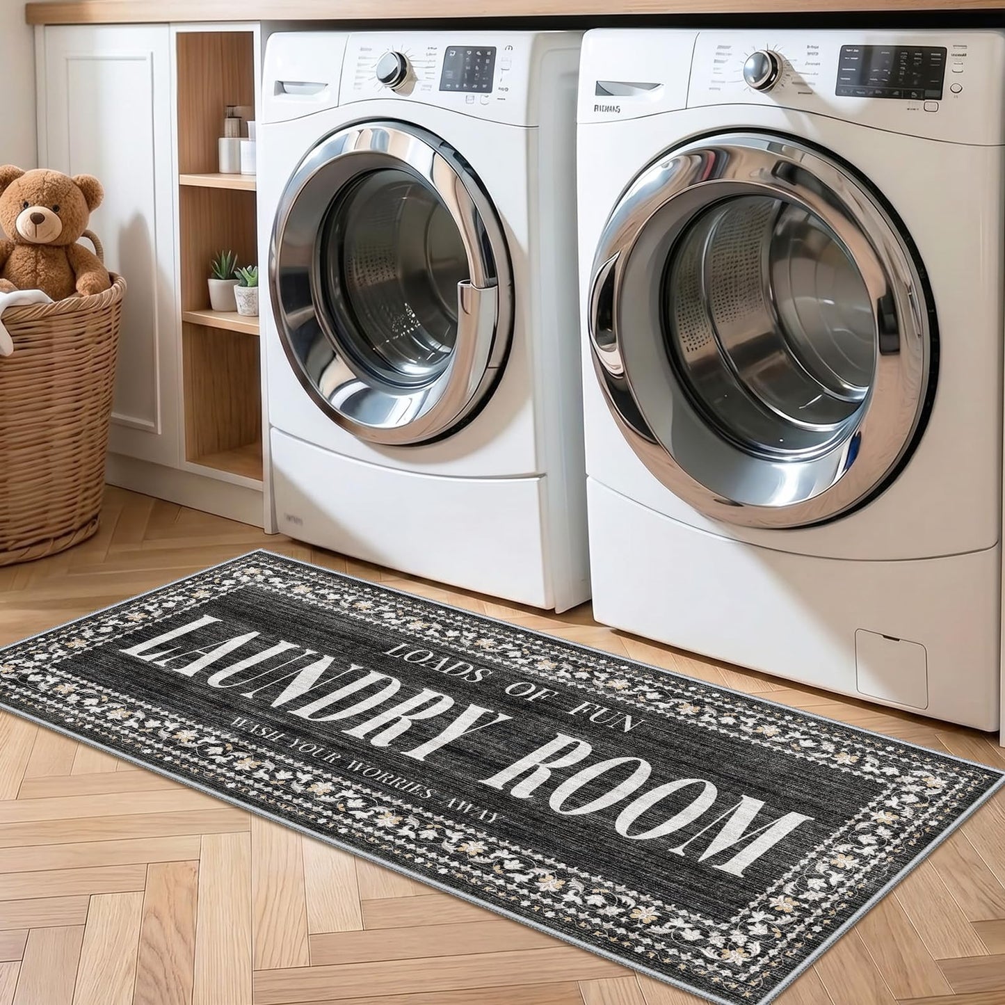 TOPRUUG 2x8 Kitchen Runner Rug: Non-Slip Kitchen Rugs Stain Resistant Kitchen Mats for Floor Low-Pile Carpet for Sink Soft Kitchen Runners Non Skid Washable 8 ft Mat Home Decor 2'x8' Beige BST202