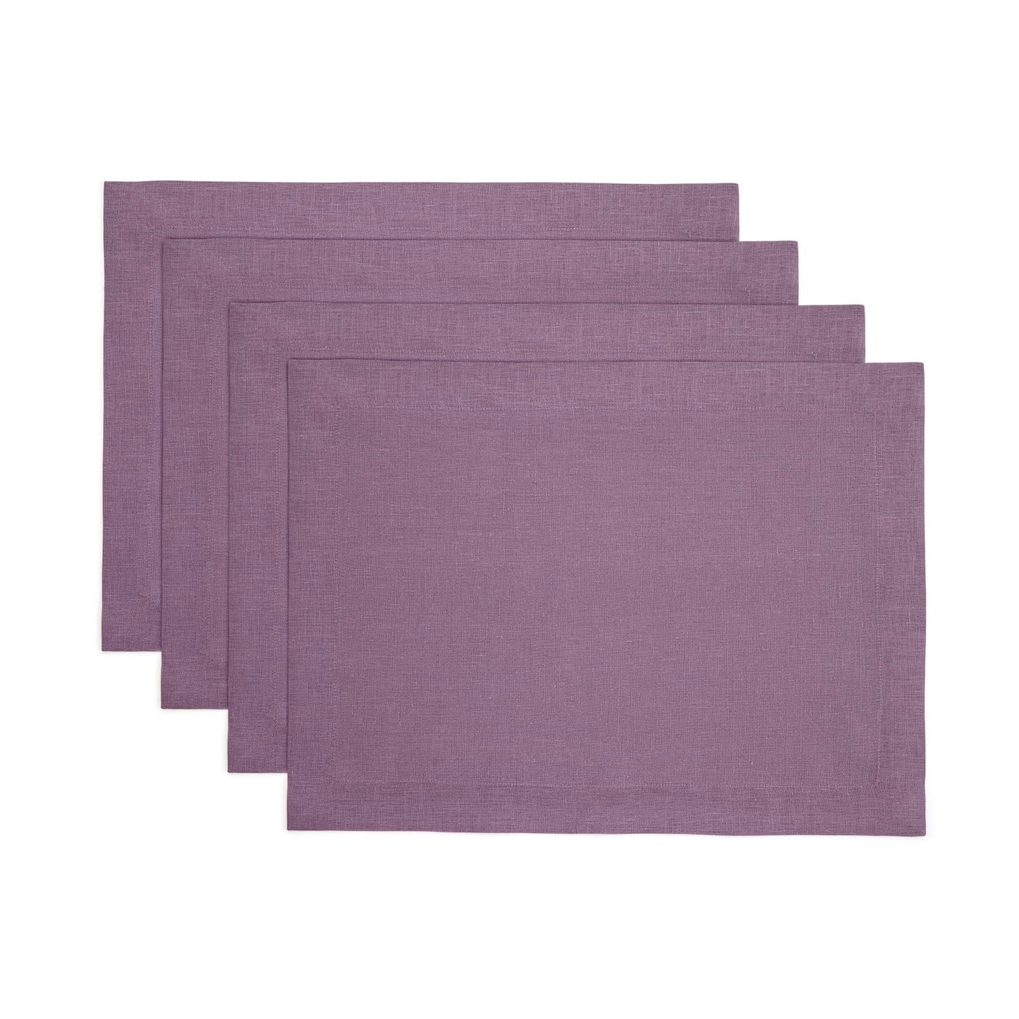 Solino Home 100% Linen Square Placemats White, Fete 14 x 14 in, Set of 4 | Square Table Mats square place settings for daily and festive dining; neatly mitered corners; Pure Linen; OEKO-TEX Certified BST326SOLH