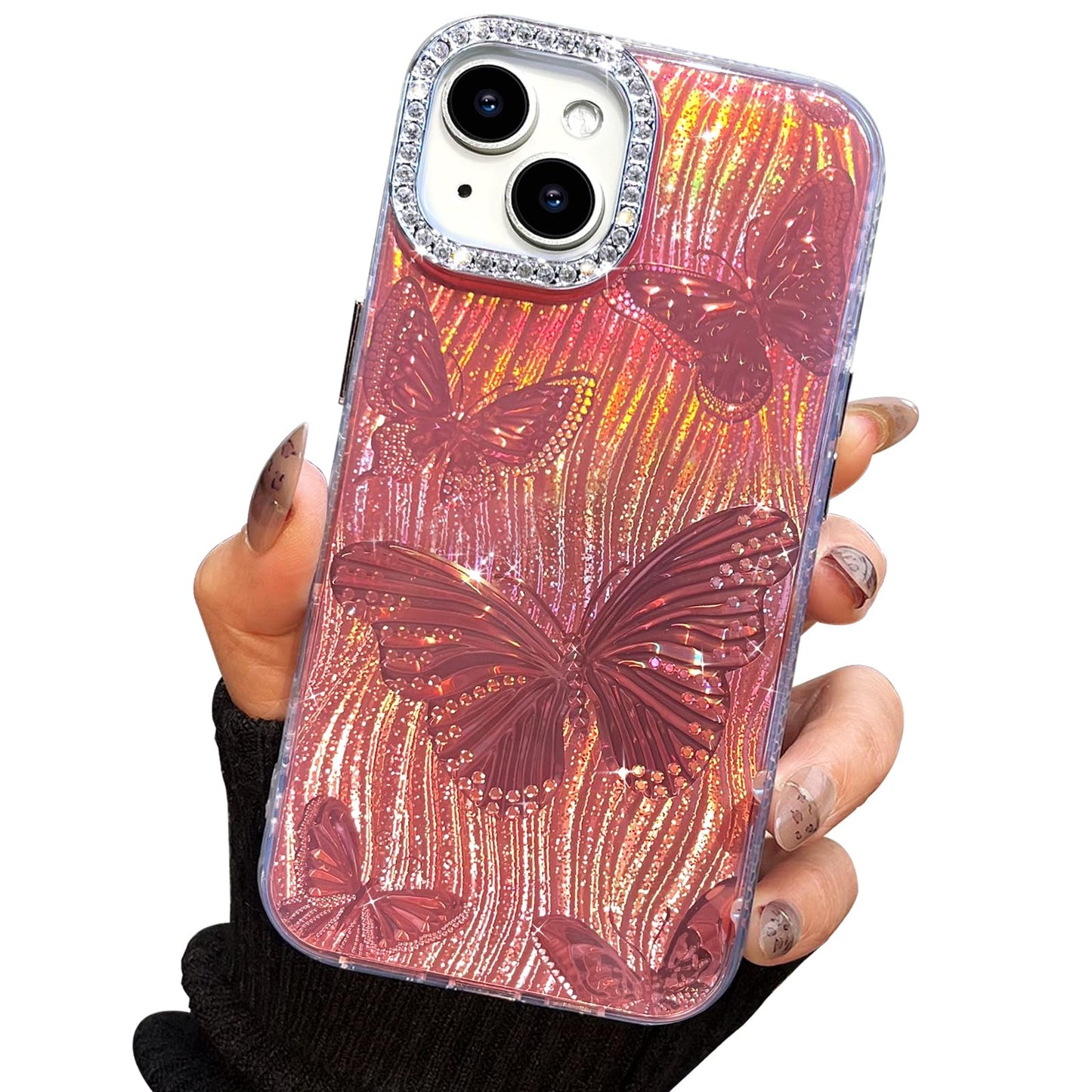 I-MGAE-IN-AR Compact Case for iPhone 16 Holographic Cloud Design,Cute Trendy Soft Slim TPU Shockproof Protective Phone Cases Cover for Women Girls Aesthetic Glitter WN420