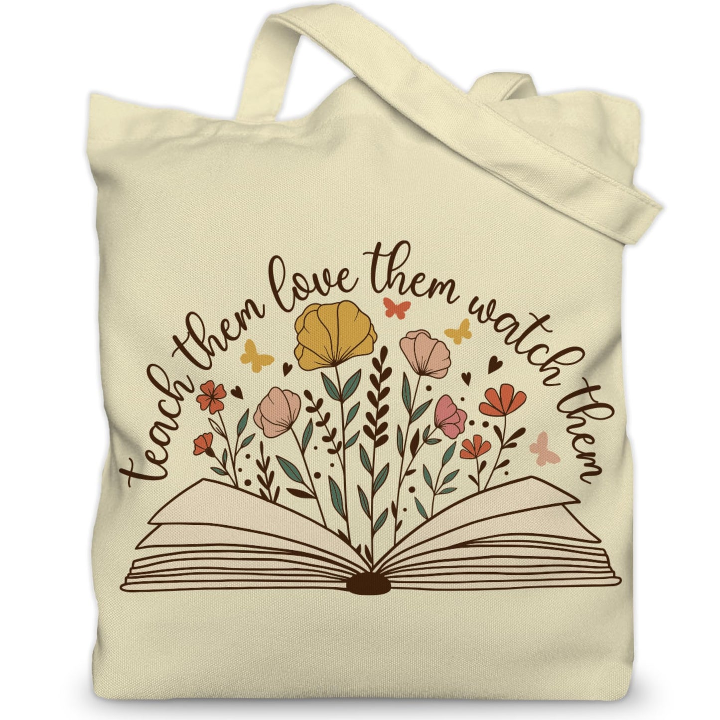 Aesthetic Canvas Tote Bag for Women with Inner Pocket – Cotton Cloth Totes Bag with Pattern BST326H