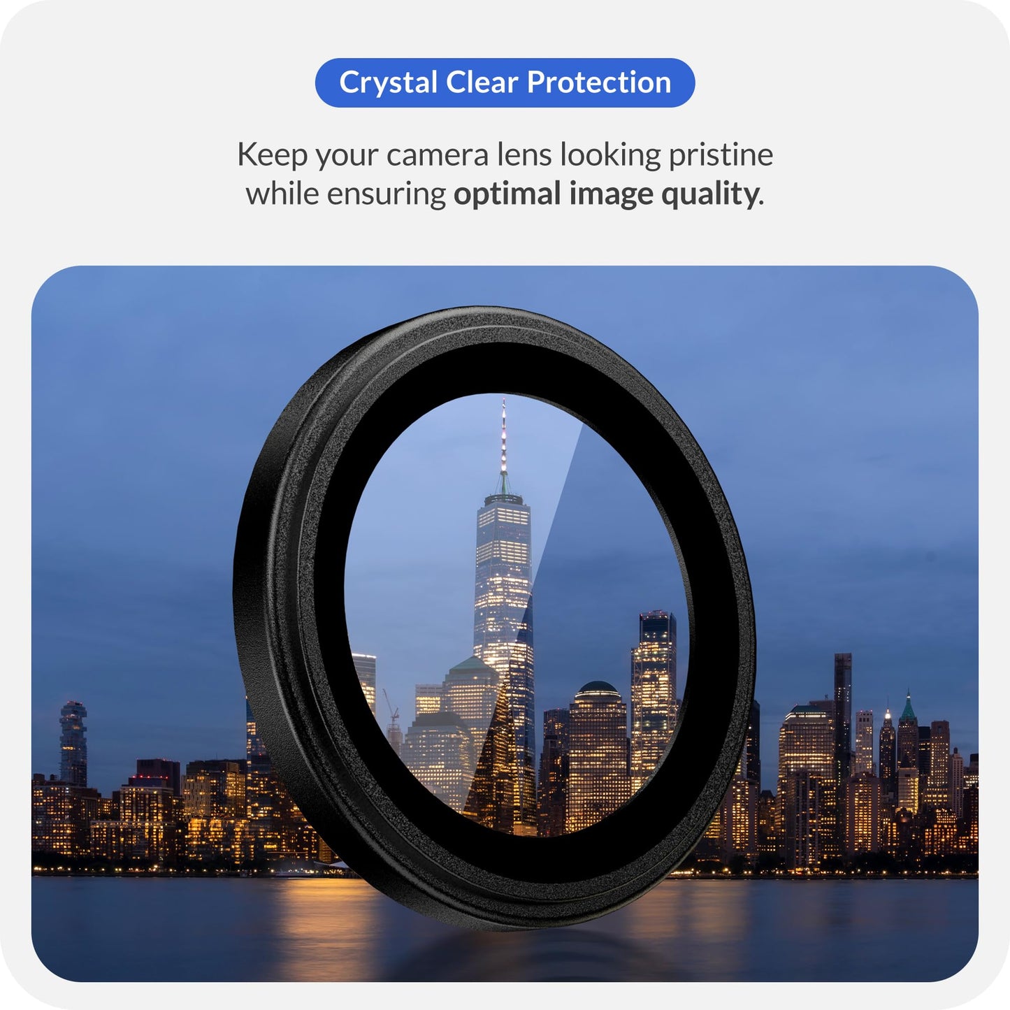 LONLI - for iPhone 16 Pro | 16 Pro Max - Triple Individual Camera Lens Protector - Rainbow Holographic Glitter WN420
