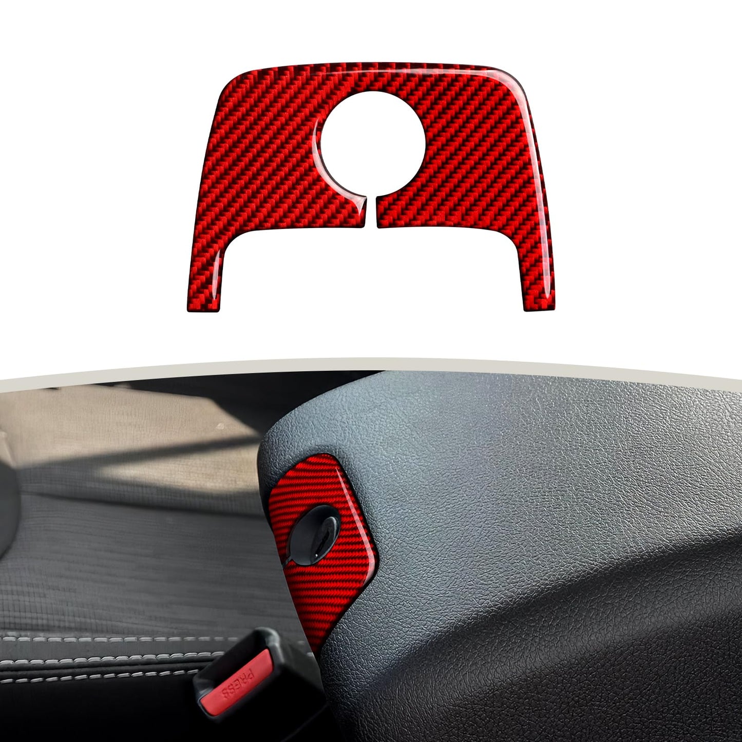 Car Gear Shift Lower Panel Sticker Carbon Fiber Decal Interior Trim Cover for Jeep Wrangler 2011 2012 2013 2014 2015 2016 2017 Accessories (Red) BST220