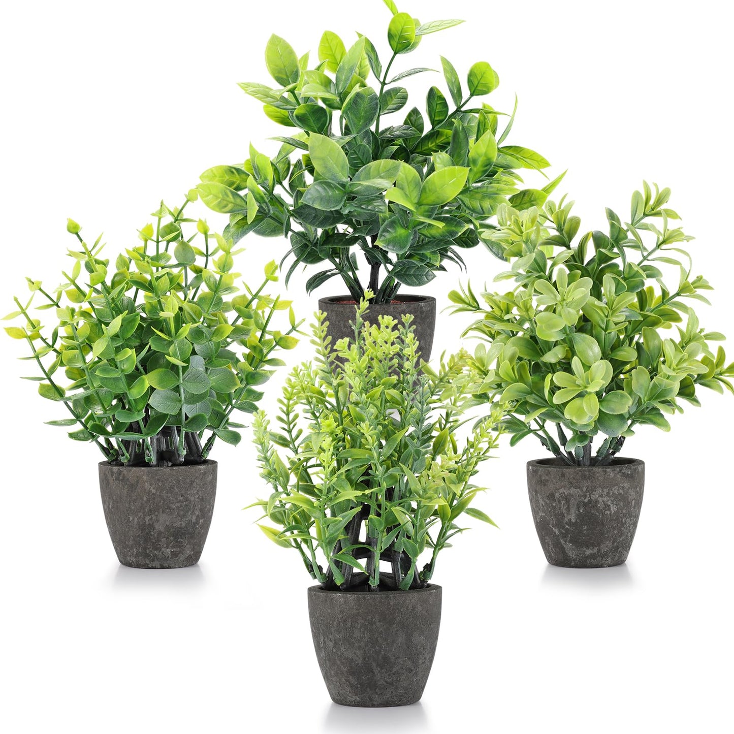 FAVOWREATH 2 Pack Small Fake Plants Potted Artificial Plants Indoor for Home Decor Office Room Farmhouse Indoor Table Bathroom Decor BST220
