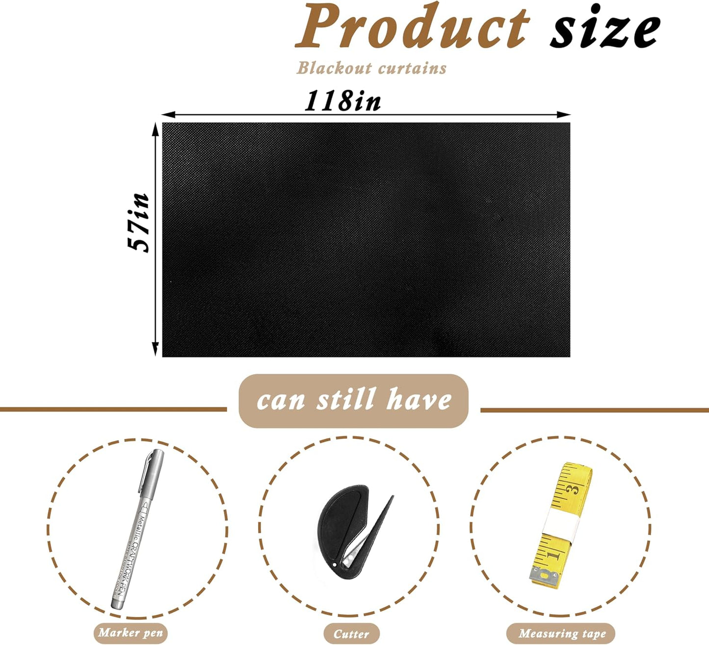 Blackout Blinds Shade,100% Blackout Material Curtains with Stickers,Portable Install for Bedroom,Travel, Dorm Room Window Shades No Drill（118" x 57" 1Pack） BST202