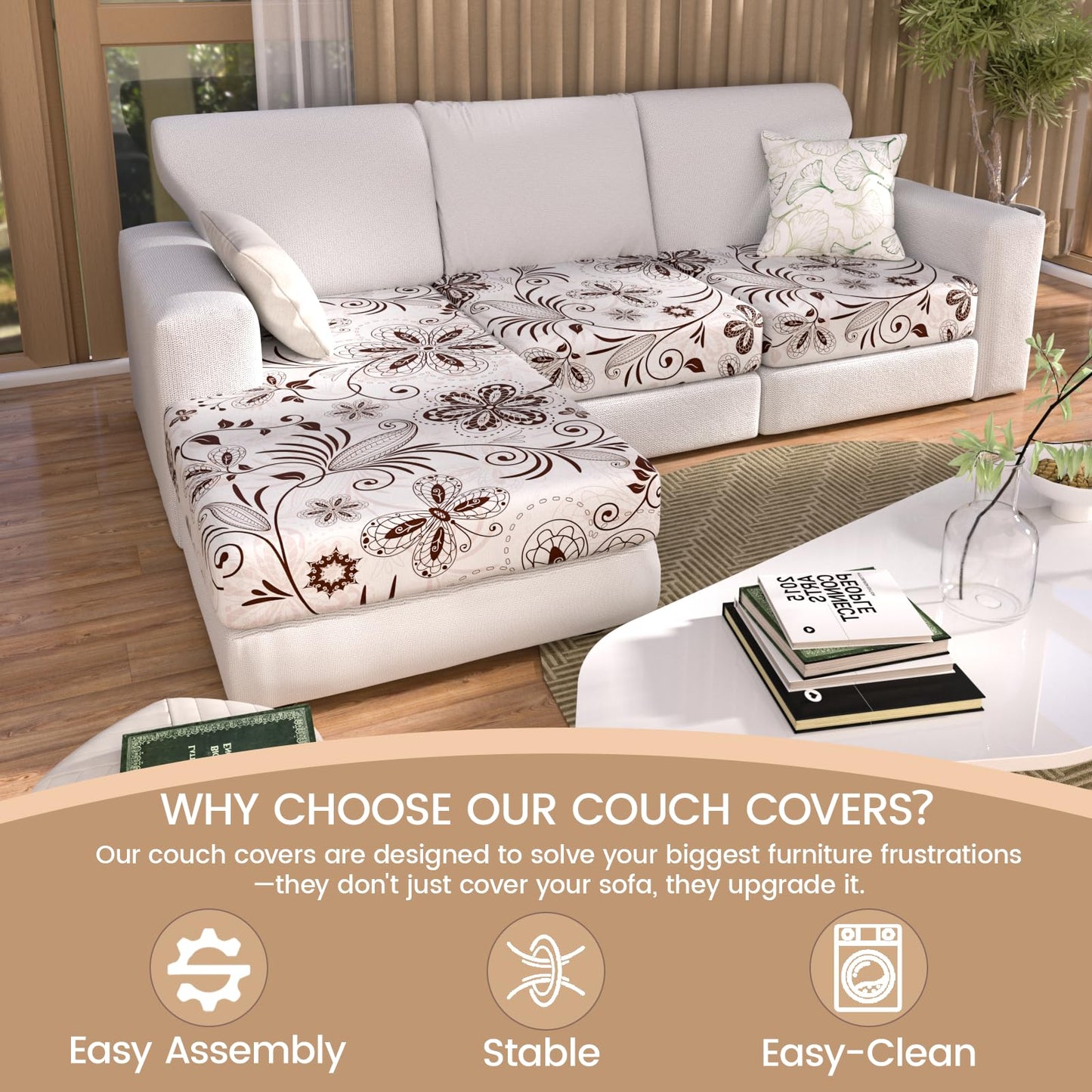 Stretch Couch Cushion Covers for Individual Sofa Seat Cushion,Washable Slipcover for Chair Loveseat Sofa,Furniture Protector Cushion Sofa Cover(Backrest or Seat) BST326H