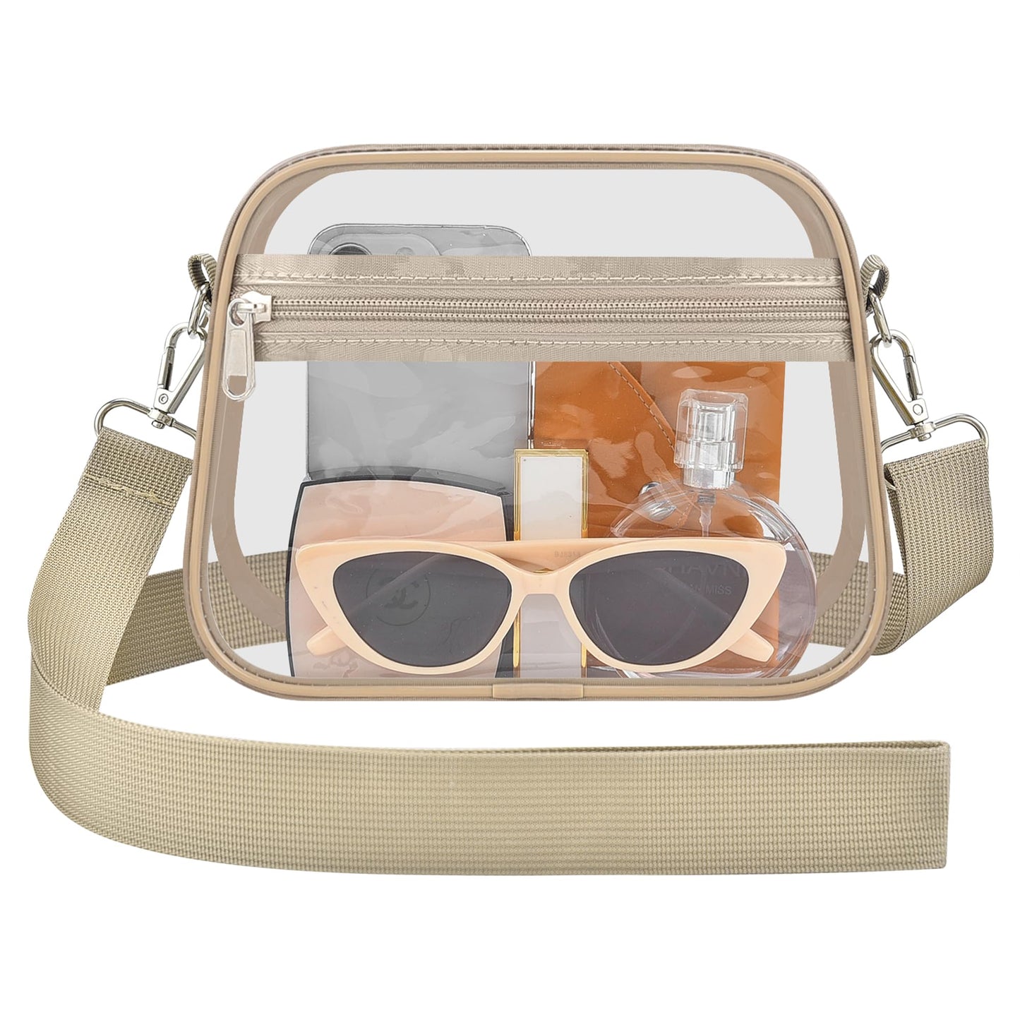 Clear Bag for Stadium Events Stadium Approved Women's Top-Handle Handbags | Mini Small Clear Bag Purse with Wide Adjustable Strap and Front Pocket for Sports Concerts, Festivals BST202