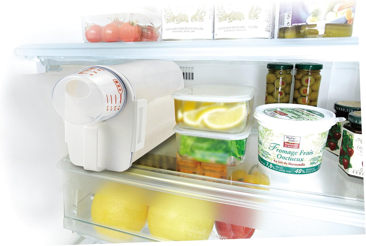 Asvel 7509 Rice Container Bin with Pour Spout Plastic Clear 2KG（White） BST202