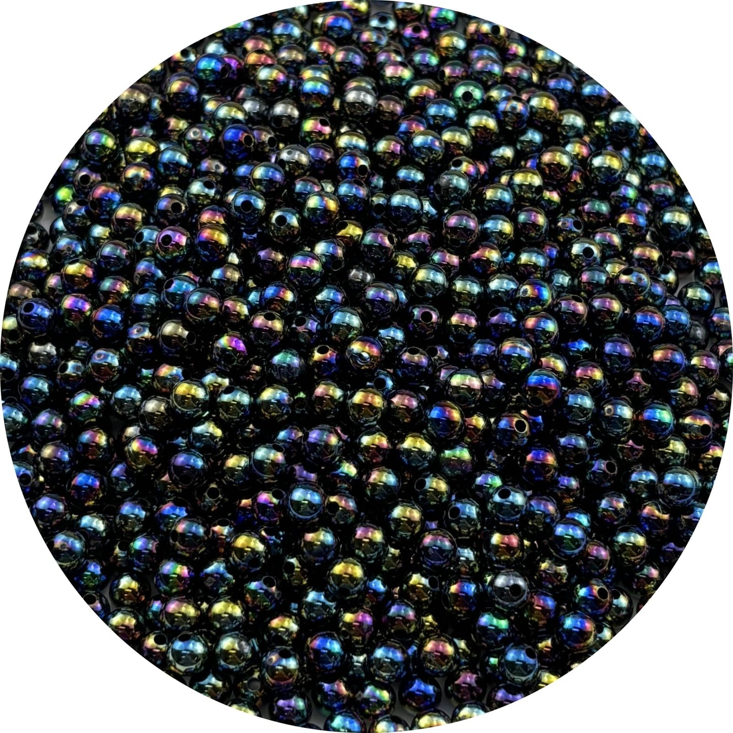 2000pcs 4mm Acrylic Round Beads AB Colors Acrylic Beads Round Spacer Beads with Hole for DIY Bracelet Necklace Jewelry Making Supplies Handmade Craft(Green AB) BST220
