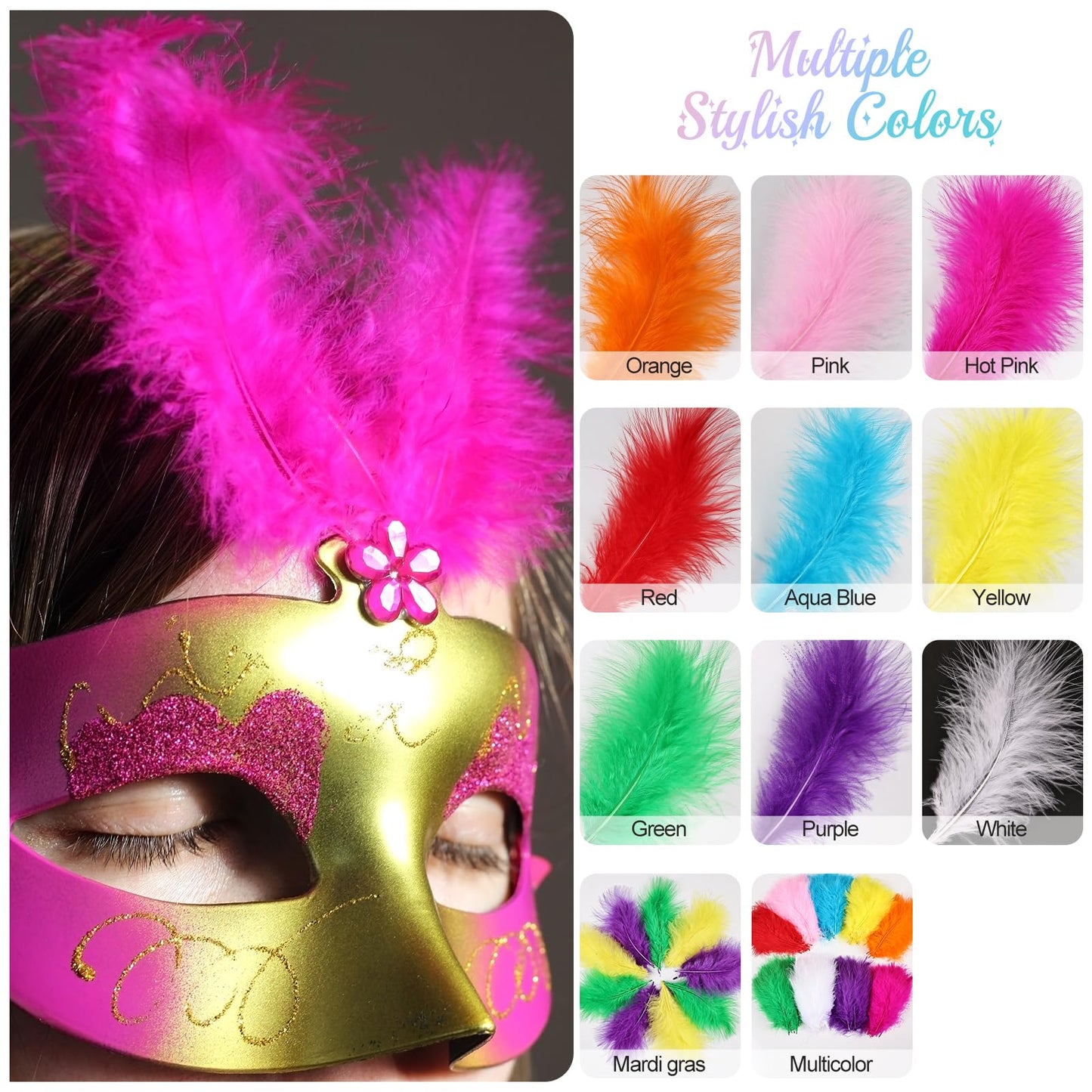 Fluffy Turkey Marabou Feathers 100pcs for Craft Dream Catcher Decoration - 4-7Inches Natural Feathers (Green) BST220