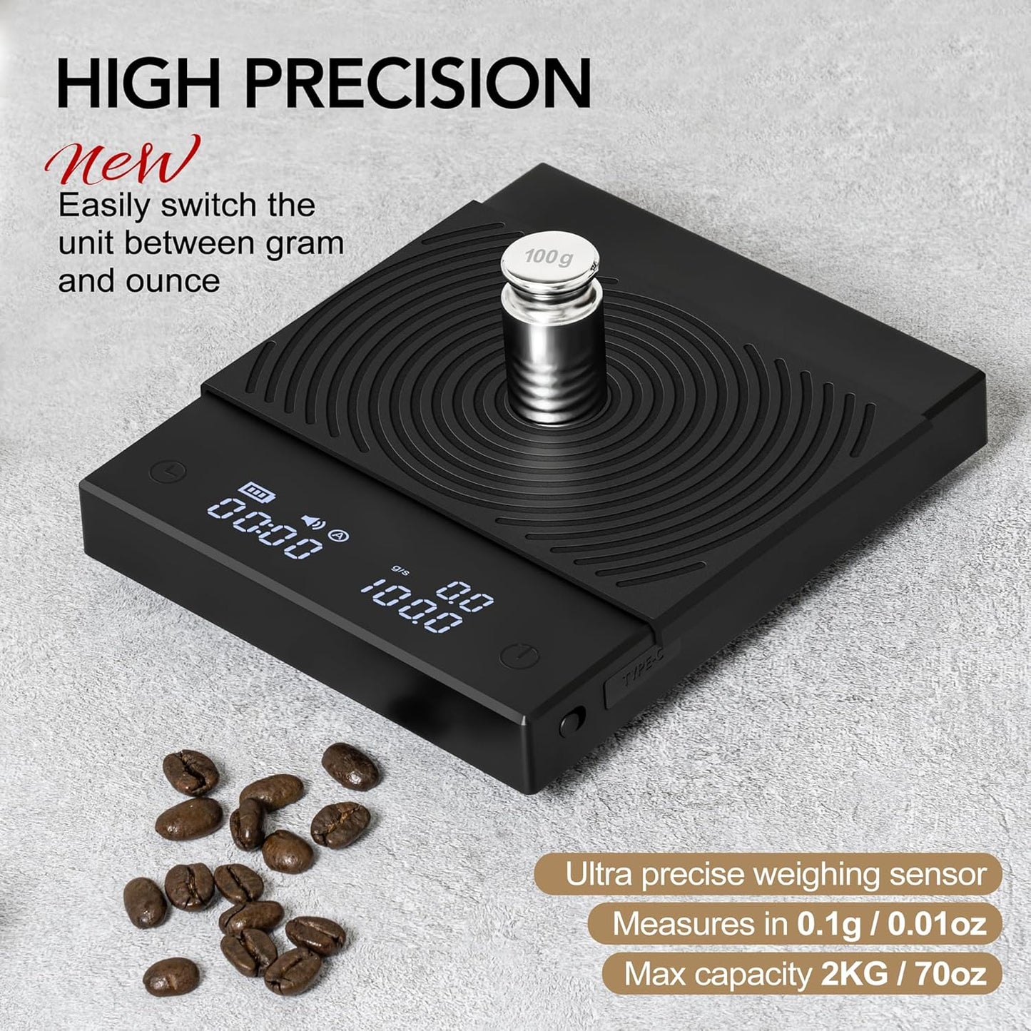 TIMEMORE Black Mirror Basic 2 Coffee Scale with Timer