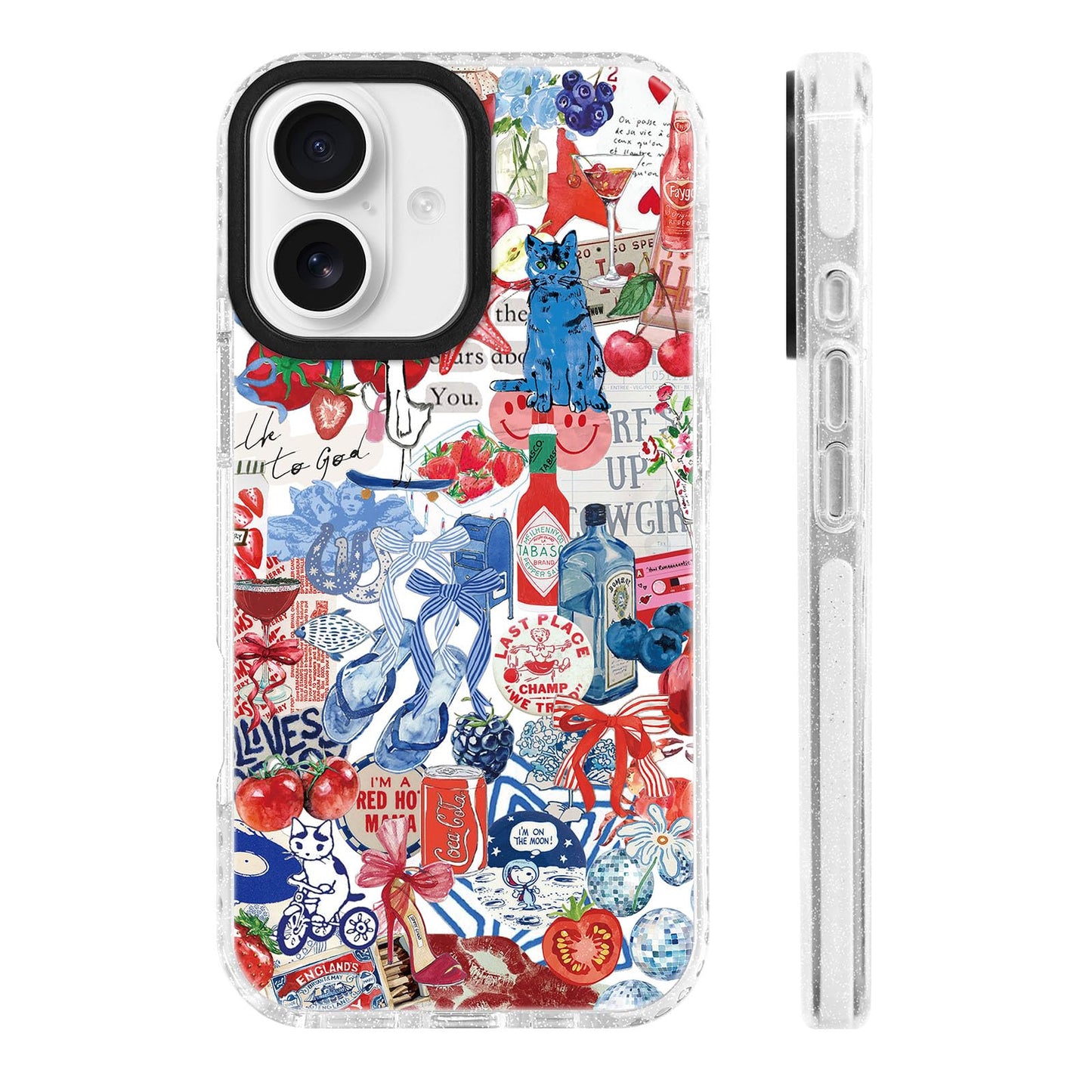for iPhone 16 Pro Case [Military-Grade Drop Protection/Stylish Soft TPU Protective/Camera Protection/for Women & Girls] - Beach Party Collage Pattern with Mermaid WN420