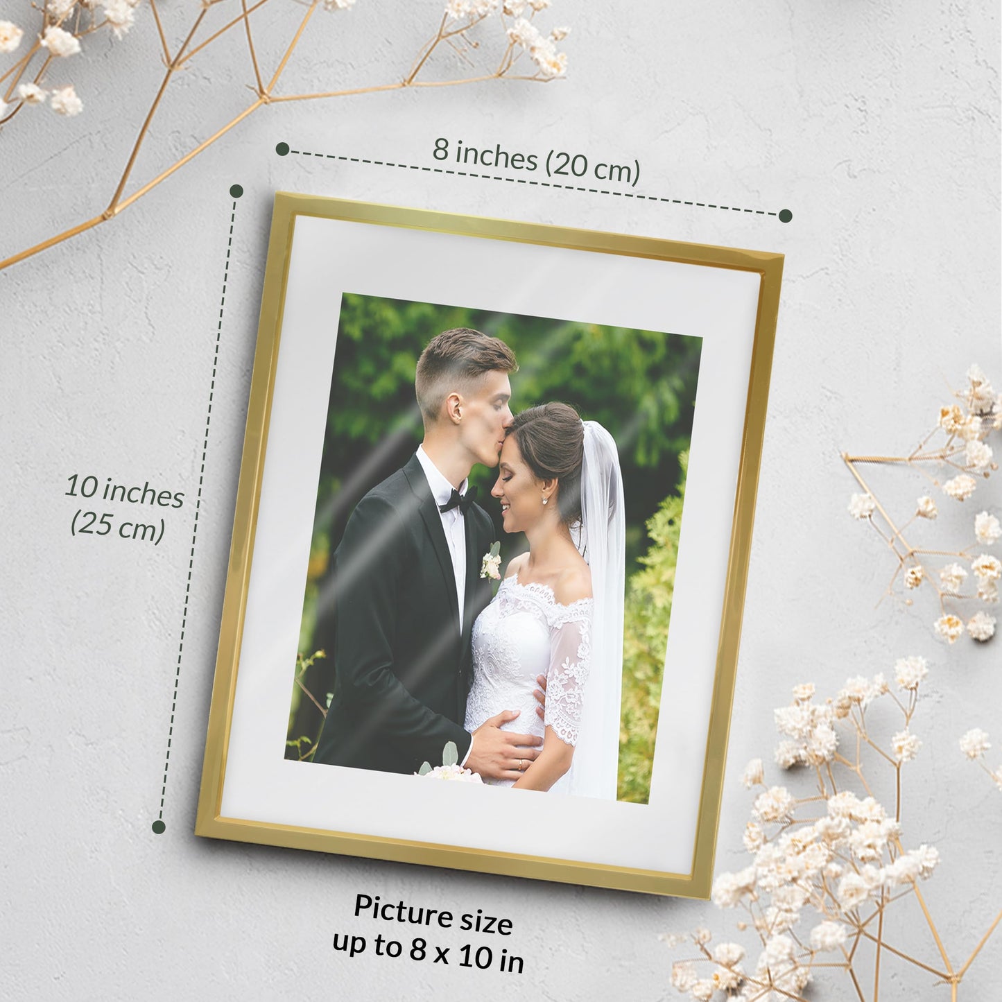 Gold Floating Frame 8x10 Gold Frame (2 Set) Floating Picture Frame - Wedding, Decor, Display Memories - Fit 5x7, 6x8, 7x9, 8x10 BST220