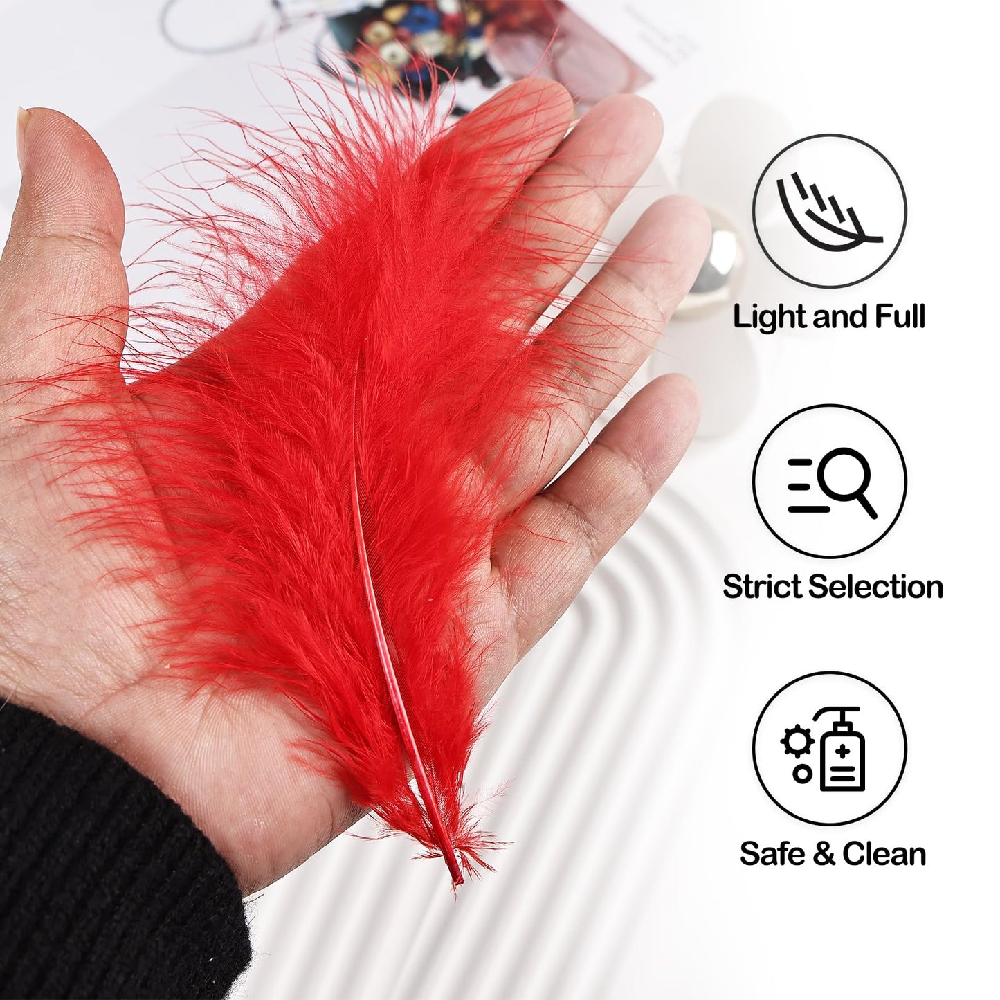 Fluffy Turkey Marabou Feathers 100pcs for Craft Dream Catcher Decoration - 4-7Inches Natural Feathers (Green) BST220
